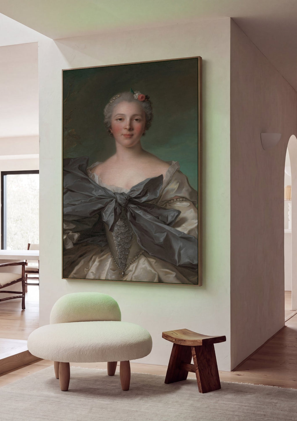 Quadro Decorativo Retrato de Dama - Jean-Marc Nattier em ambiente decorado