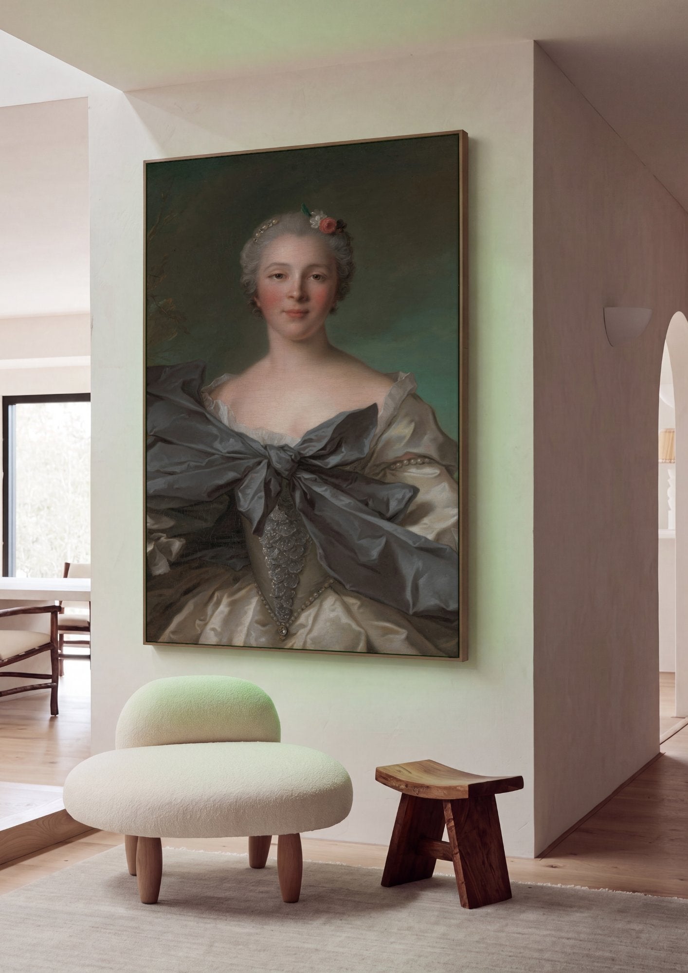 Quadro Decorativo Retrato de Dama - Jean-Marc Nattier em ambiente decorado