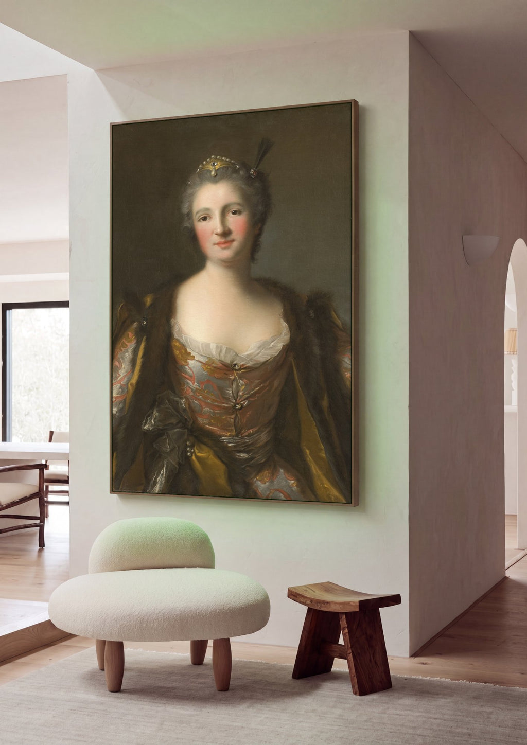 Quadro Decorativo Retrato de Dama - Jean-Marc Nattier em ambiente decorado