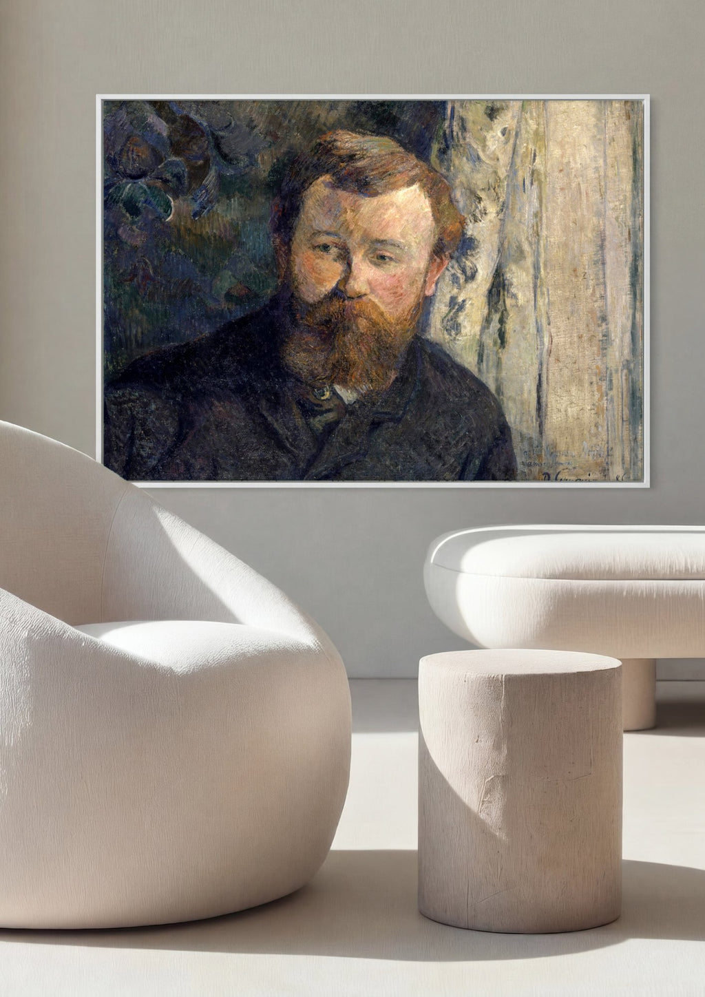 Quadro Decorativo Retrato de P. Gauguin - P. Gauguin em ambiente decorado