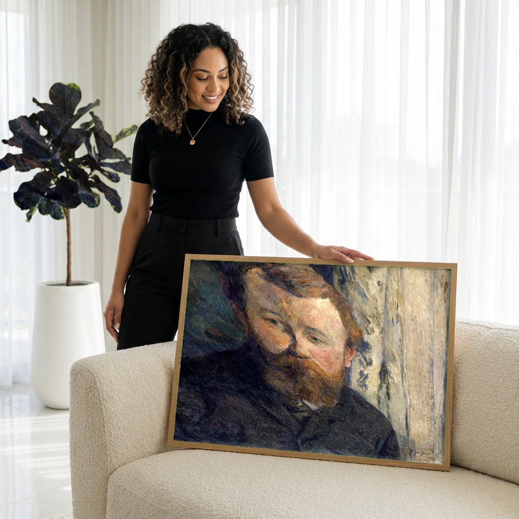 Quadro Decorativo Retrato de P. Gauguin - P. Gauguin com modelo em ambiente
