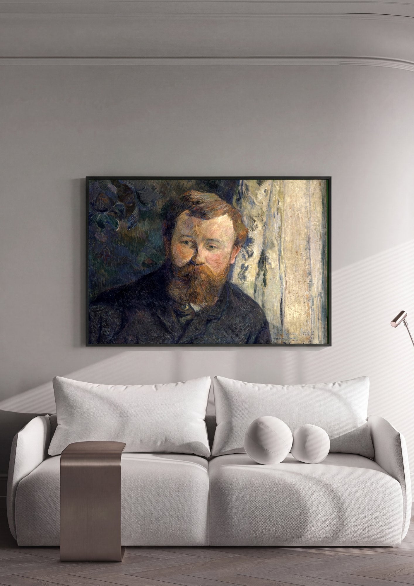 Quadro Decorativo Retrato de P. Gauguin - P. Gauguin em ambiente decorado