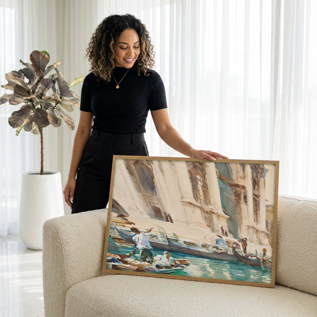 Quadro Decorativo Cenas de Veneza - John Singer Sargent com modelo em ambiente