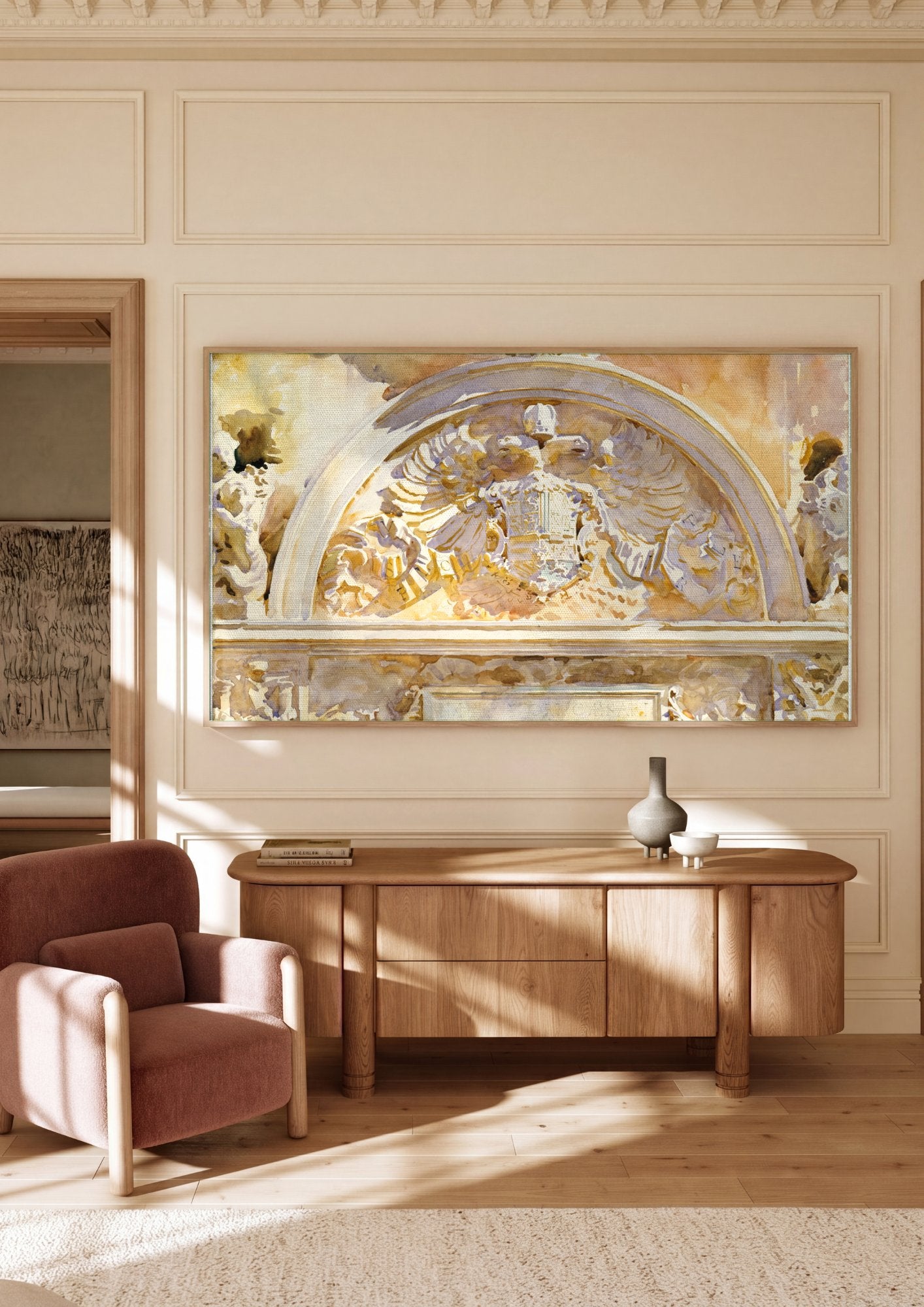 Quadro Decorativo Brasão Imperial – John Singer Sargent em ambiente decorado