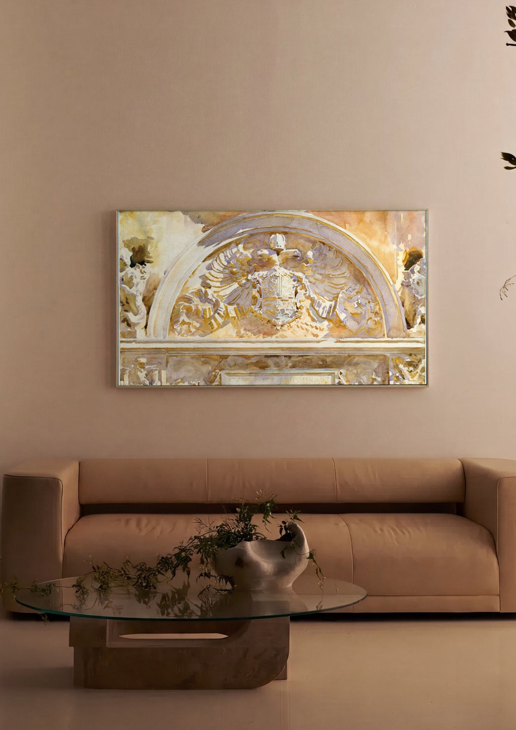 Quadro Decorativo Brasão Imperial – John Singer Sargent em ambiente decorado
