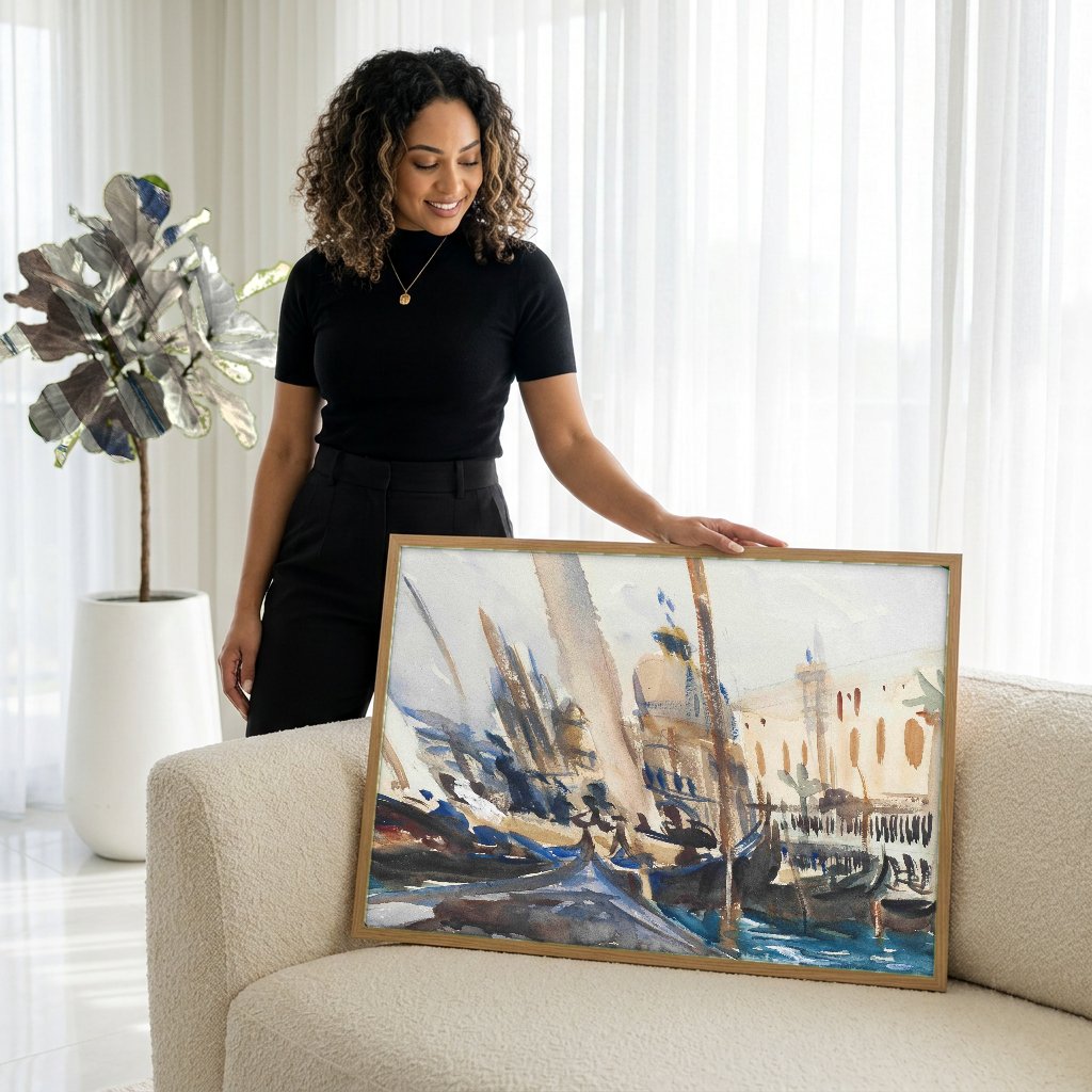 Quadro Decorativo Canal de Veneza - John Singer Sargent com modelo em ambiente