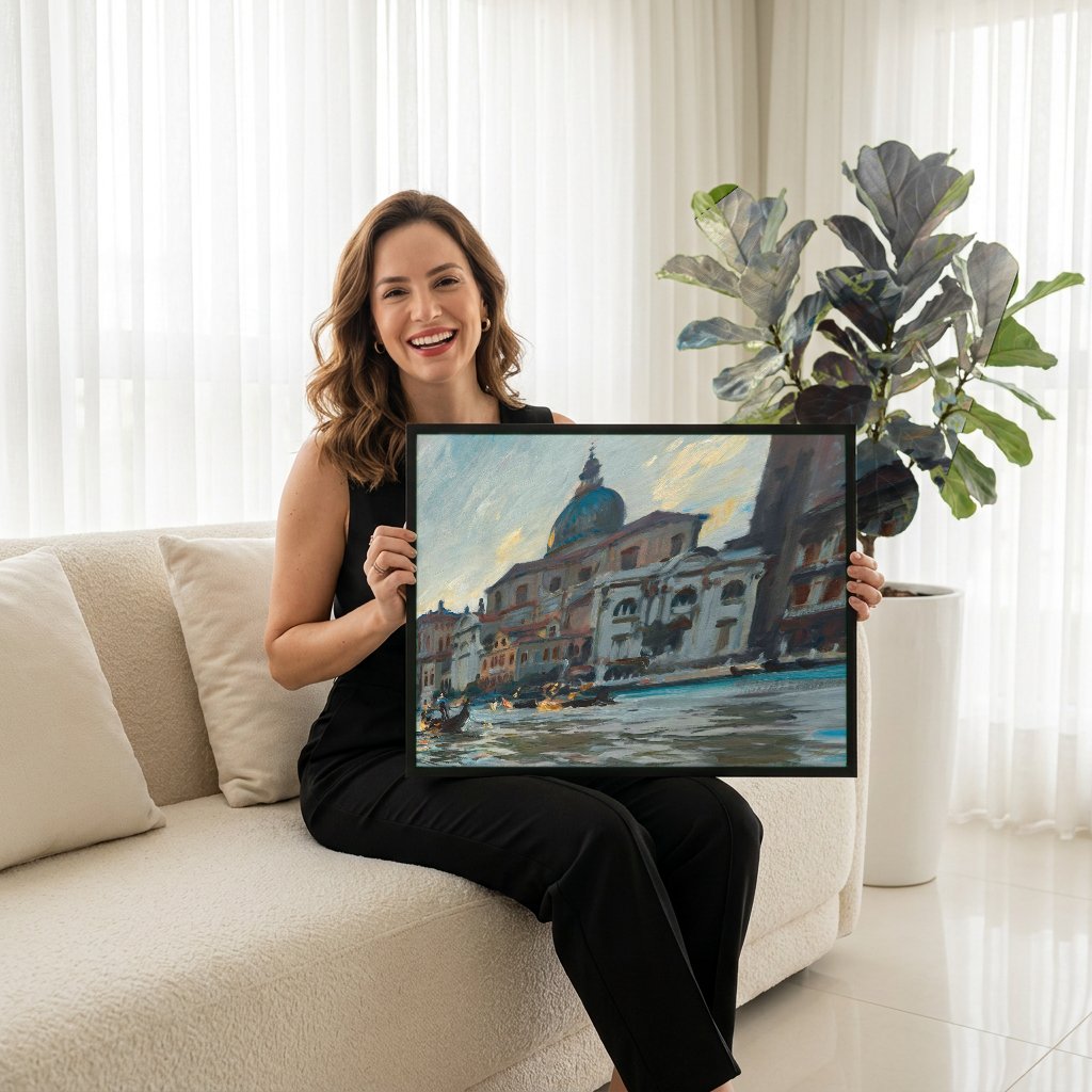 Quadro Decorativo Canal de Veneza - John Singer Sargent com modelo em ambiente