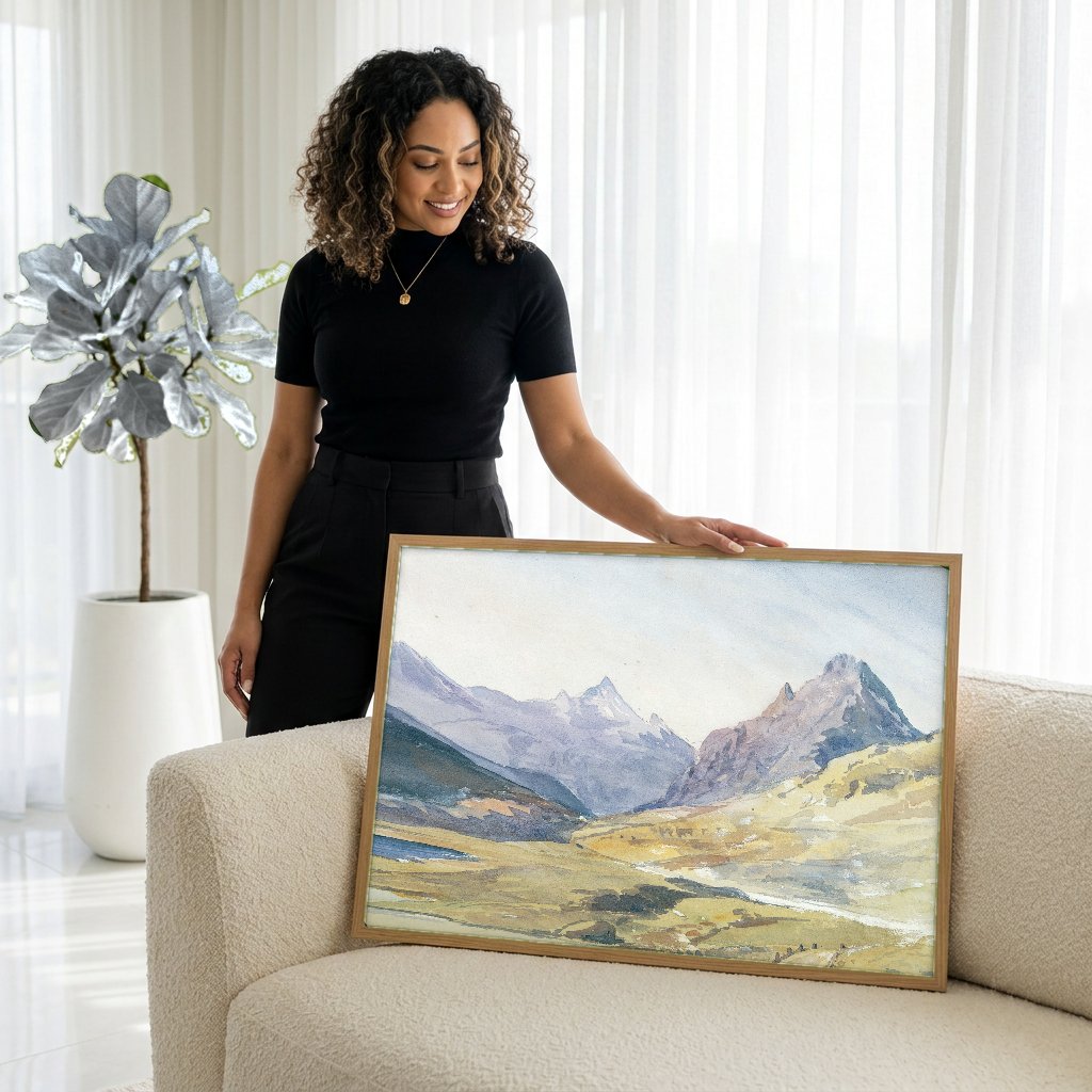 Quadro Decorativo Paisagem Alpina - John Singer Sargent com modelo em ambiente