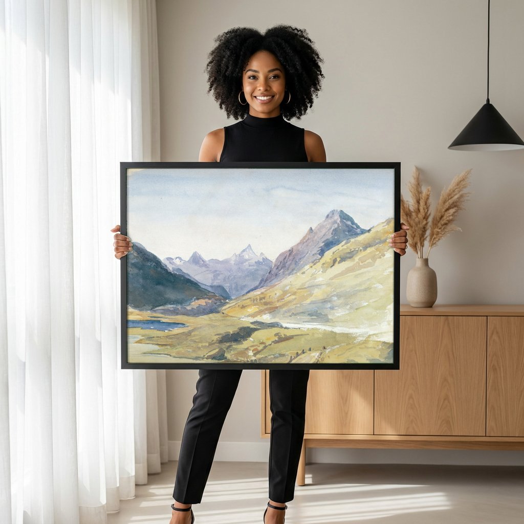 Quadro Decorativo Paisagem Alpina - John Singer Sargent com modelo em ambiente