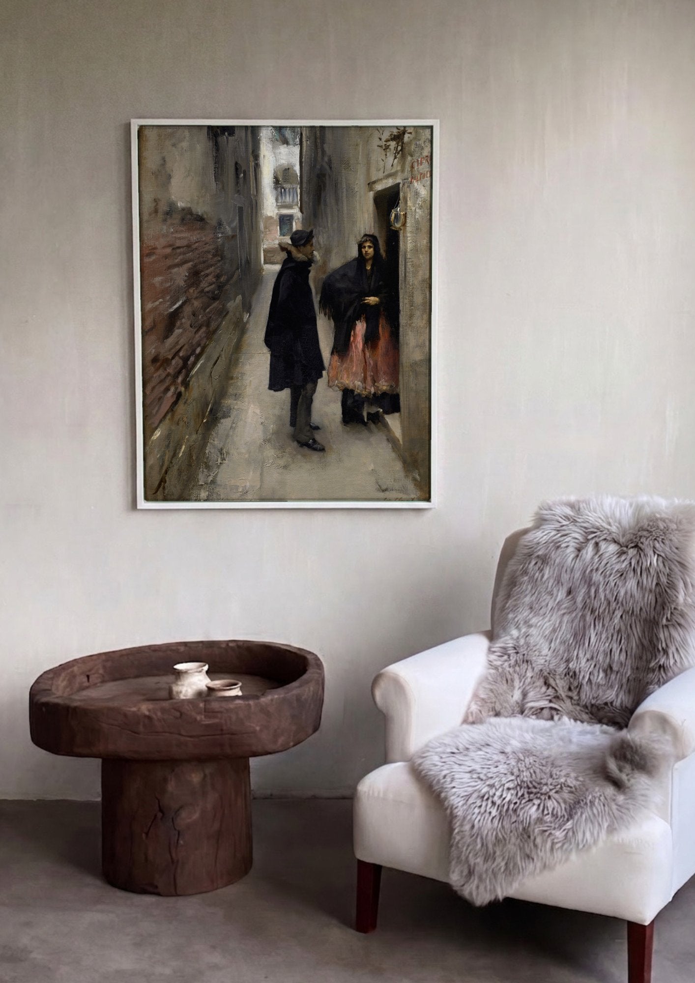 Quadro Decorativo "A Rua de Veneza" - John Singer Sargent em ambiente decorado