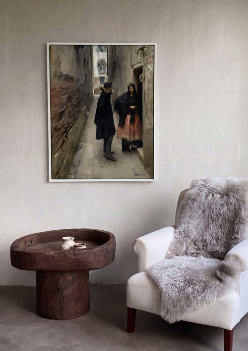 Quadro Decorativo "A Rua de Veneza" - John Singer Sargent em ambiente decorado