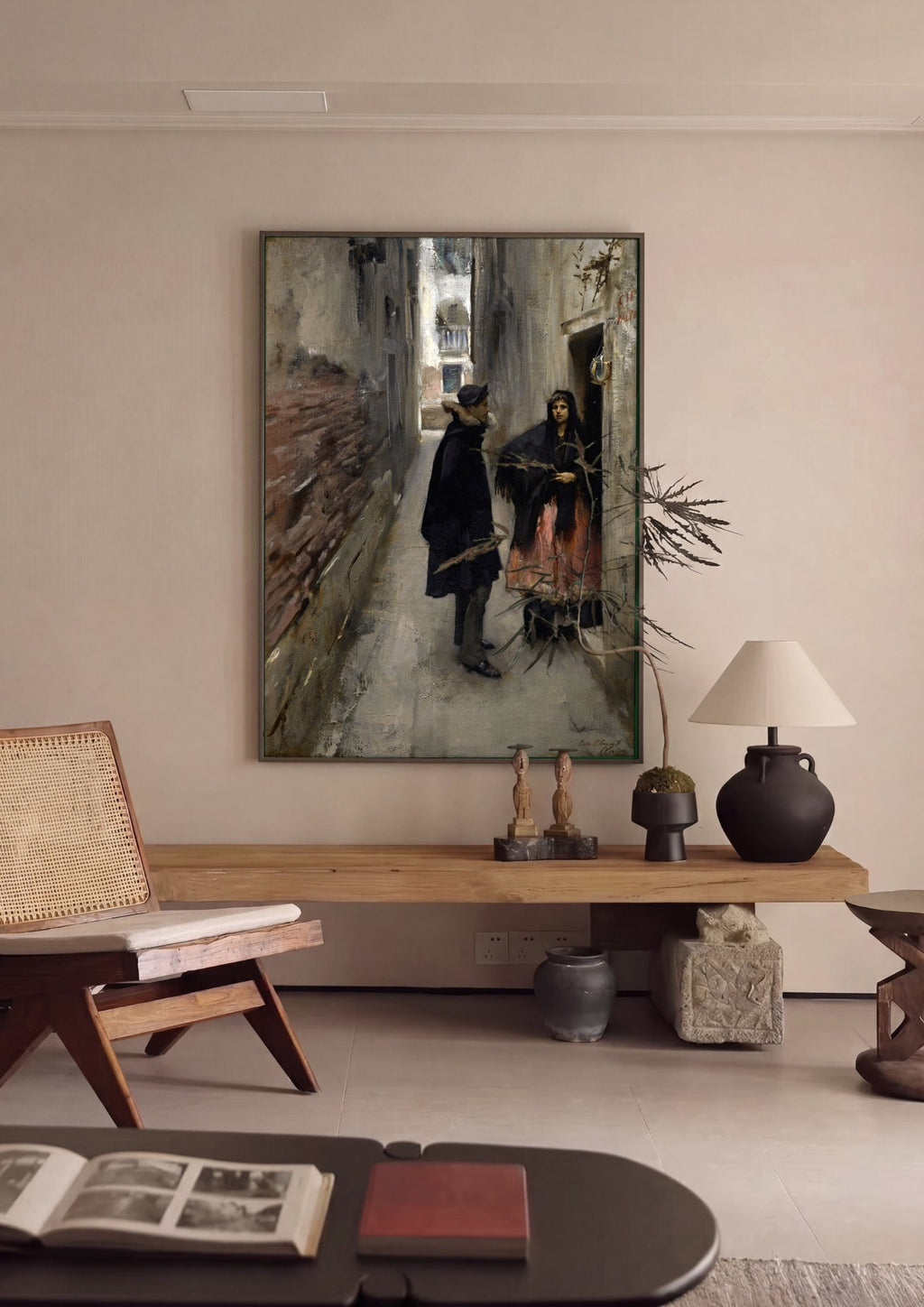 Quadro Decorativo "A Rua de Veneza" - John Singer Sargent em ambiente decorado