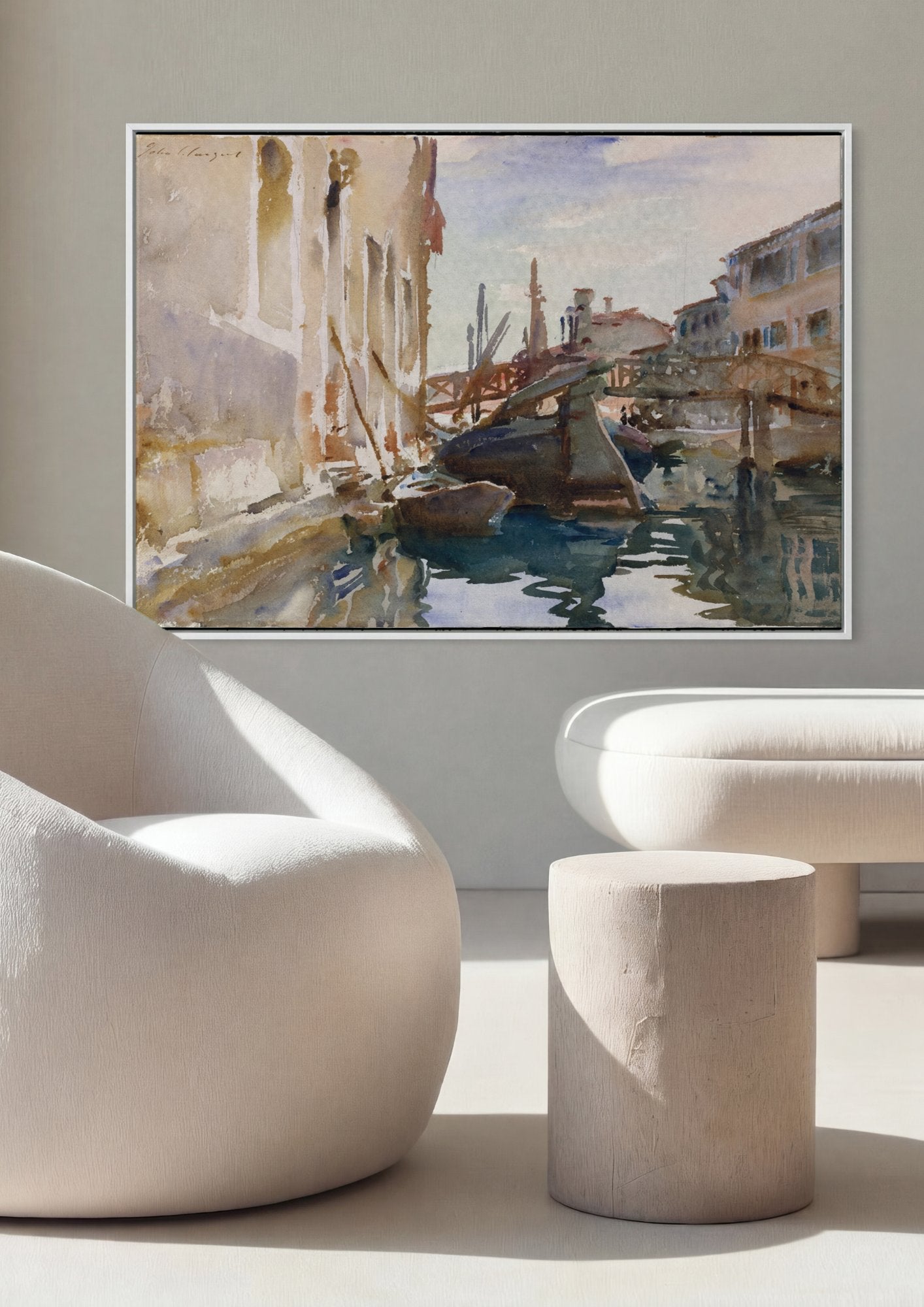Quadro Decorativo Canal em Veneza - John Singer Sargent em ambiente decorado