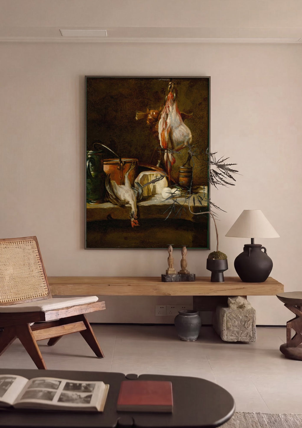 Quadro Decorativo A Pata Suspensa - Jean Siméon Chardin em ambiente decorado