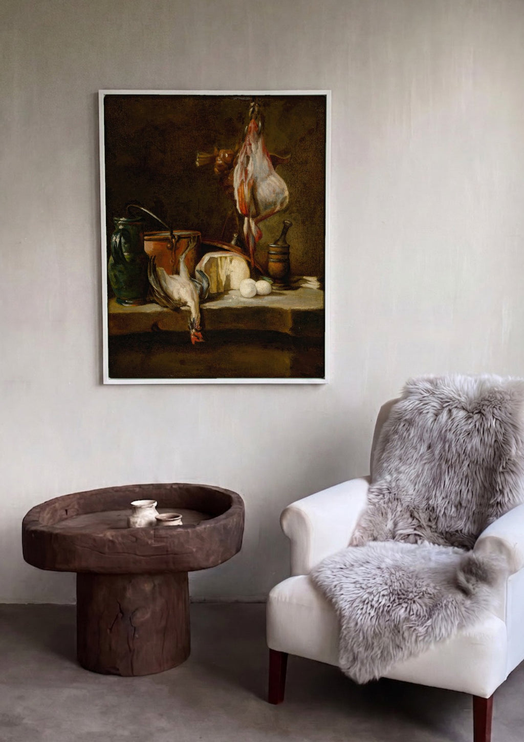 Quadro Decorativo A Pata Suspensa - Jean Siméon Chardin em ambiente decorado