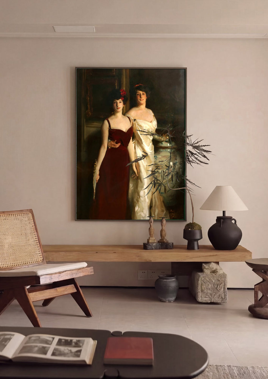 Quadro Decorativo As Irmãs Hunter - John Singer Sargent em ambiente decorado