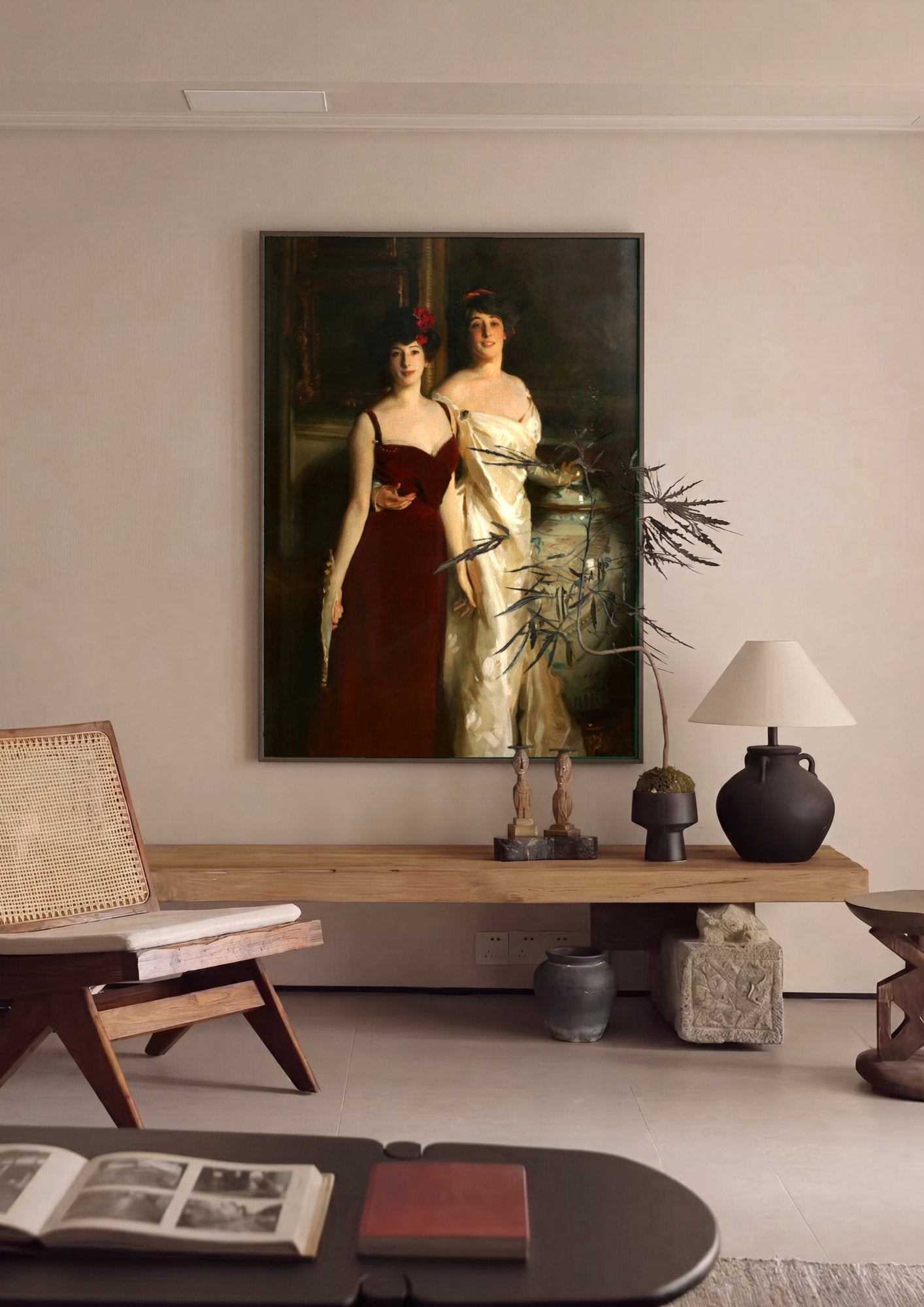 Quadro Decorativo As Irmãs Hunter - John Singer Sargent em ambiente decorado