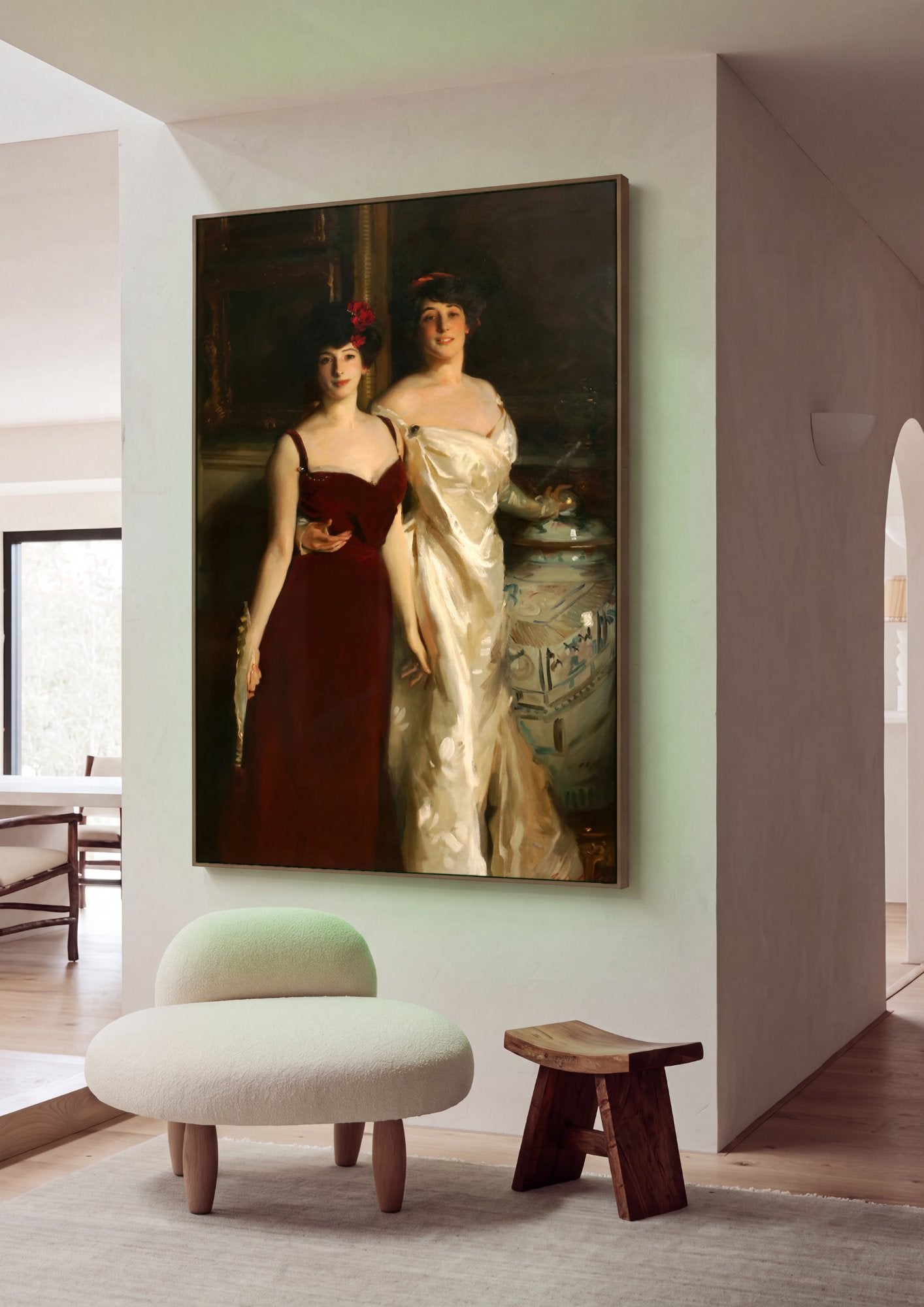Quadro Decorativo As Irmãs Hunter - John Singer Sargent em ambiente decorado