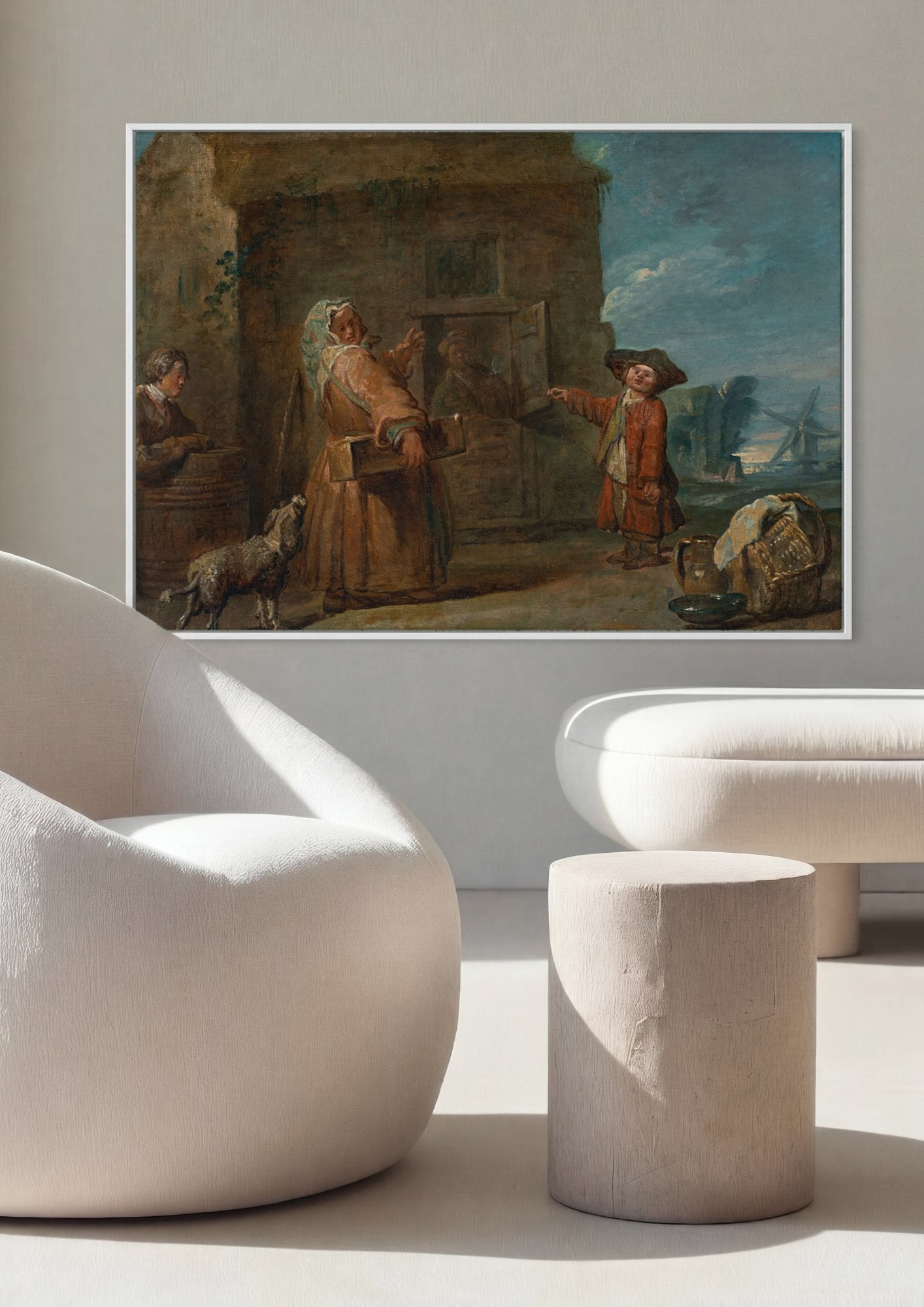 Quadro Decorativo A Oferta Gentil - Jean Siméon Chardin em ambiente decorado