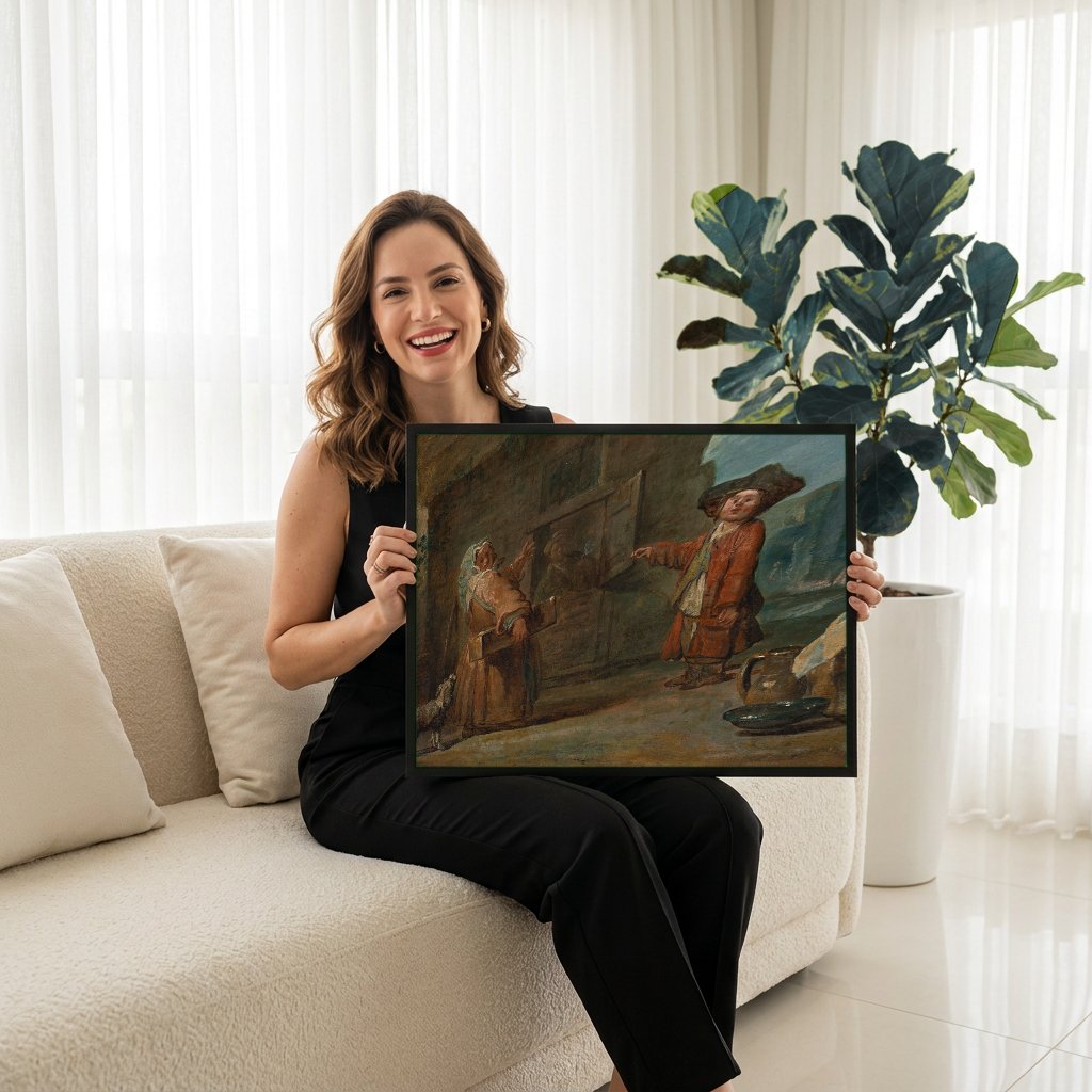 Quadro Decorativo A Oferta Gentil - Jean Siméon Chardin com modelo em ambiente