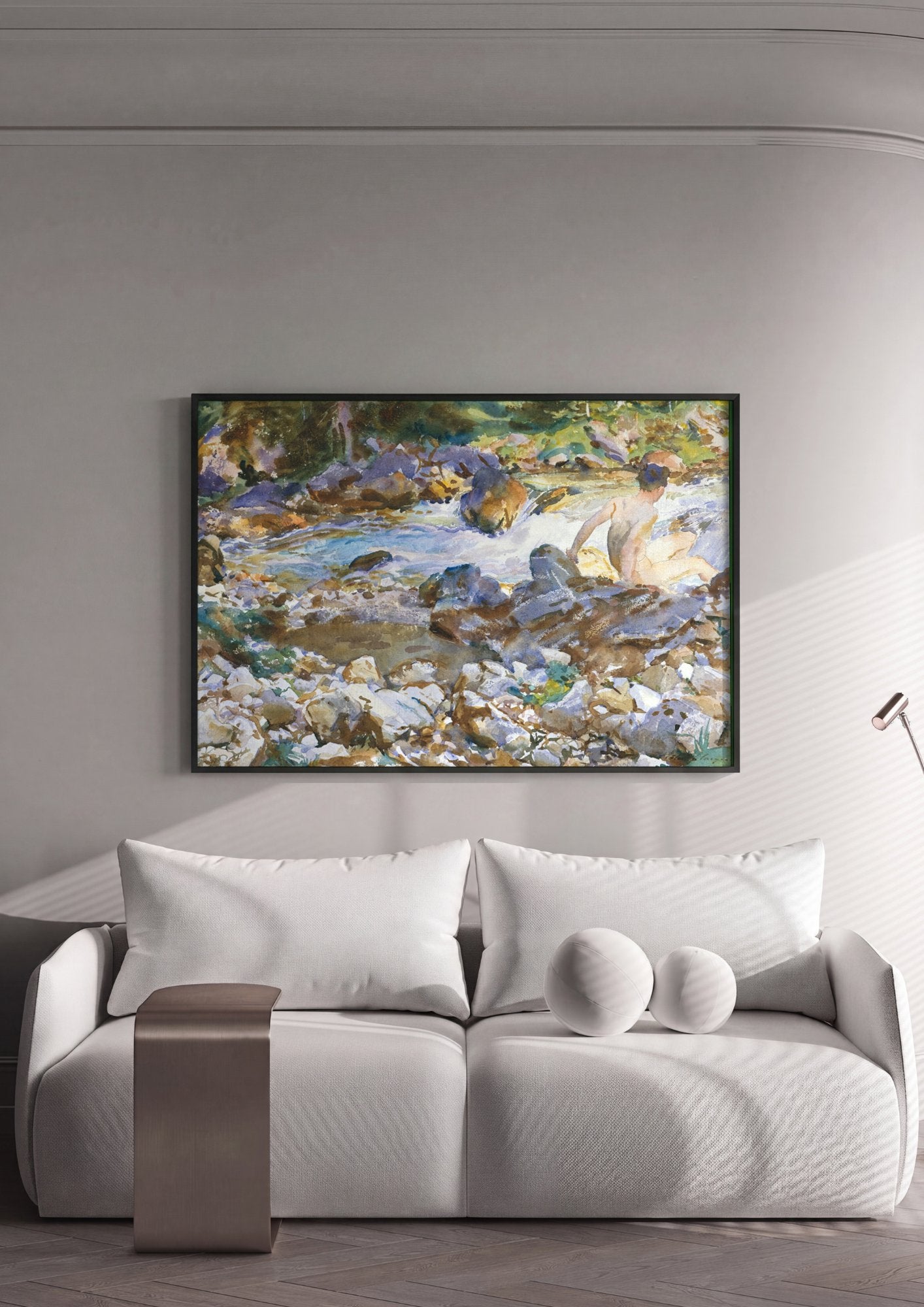 Quadro Decorativo Homem no Riacho - John Singer Sargent em ambiente decorado