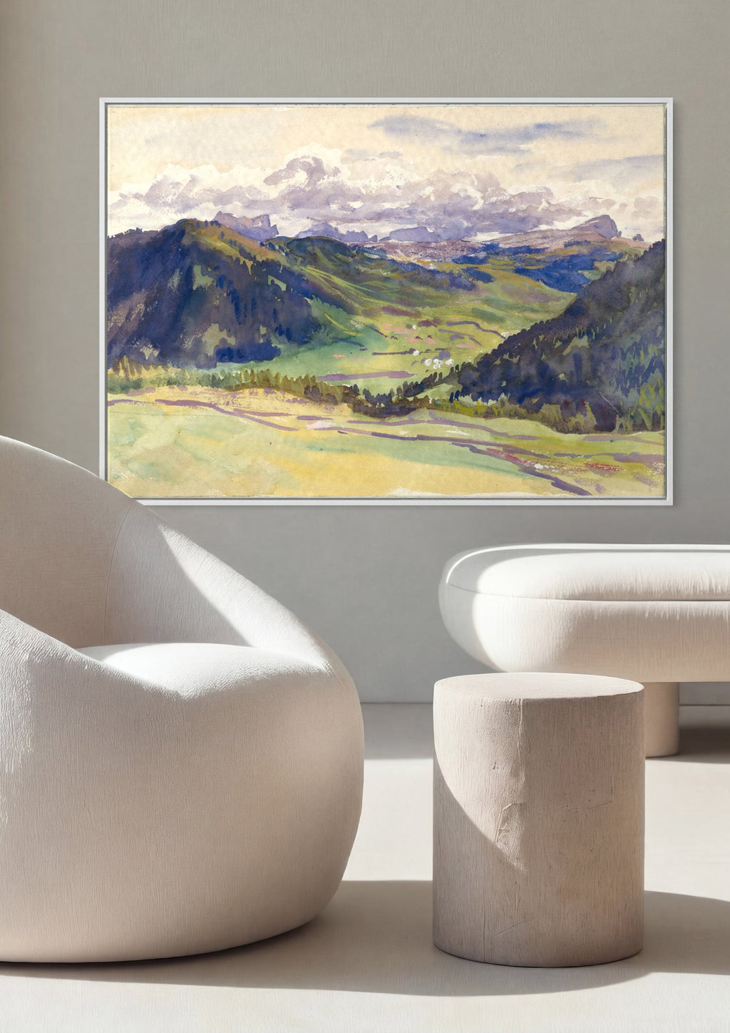 Quadro Decorativo Paisagem Alpina - John Singer Sargent em ambiente decorado