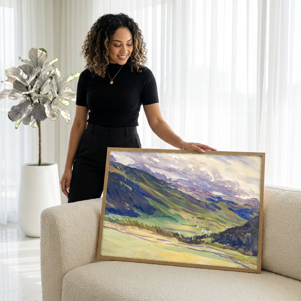 Quadro Decorativo Paisagem Alpina - John Singer Sargent com modelo em ambiente