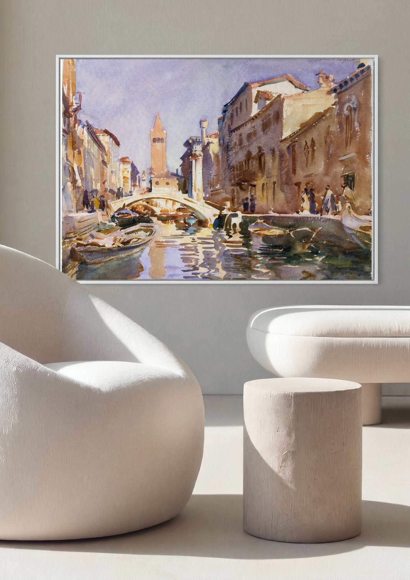 Quadro Decorativo Canal em Veneza - John Singer Sargent em ambiente decorado
