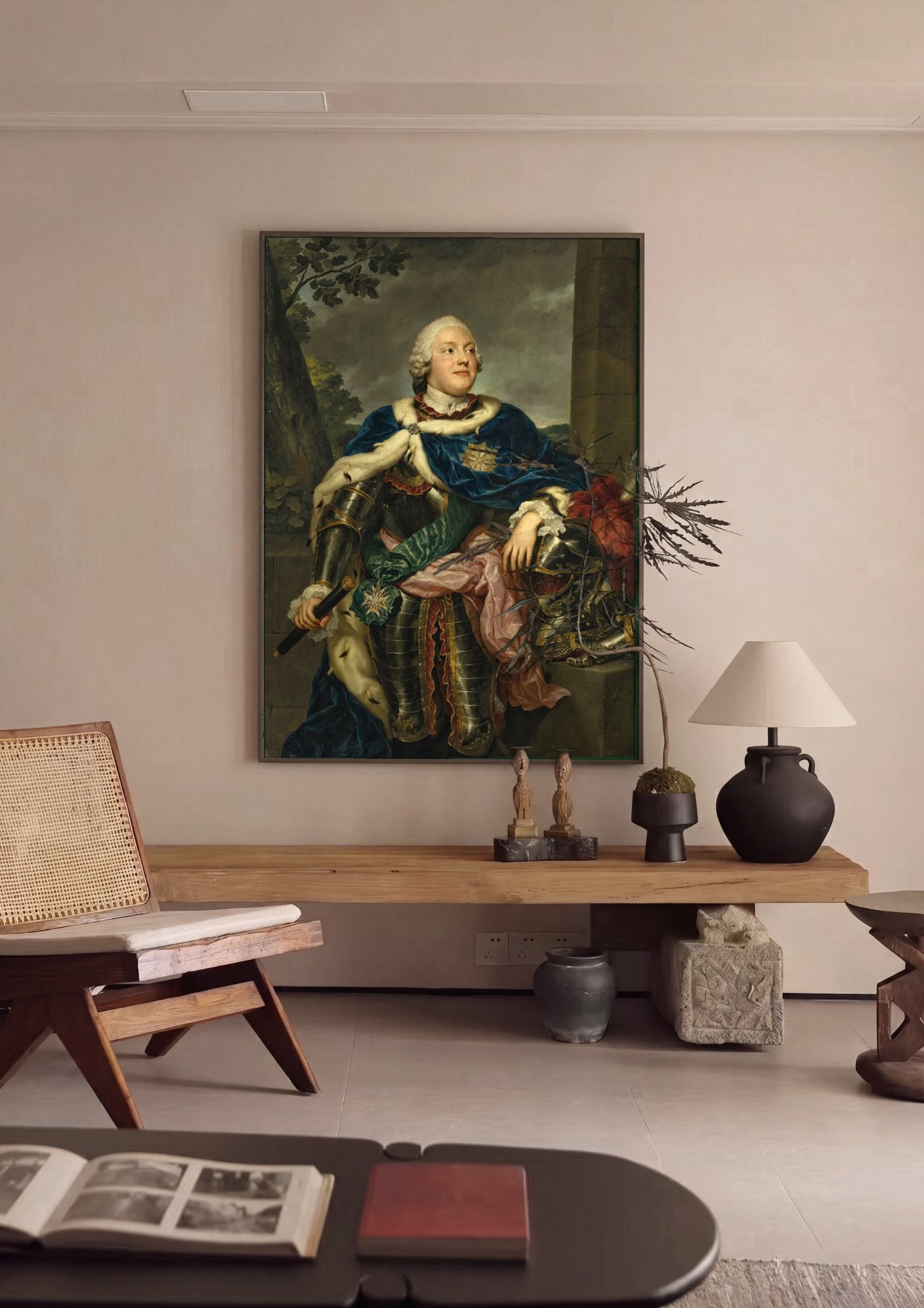 Quadro Decorativo Retrato de Christian VII da Dinamarca - Mengs em ambiente decorado