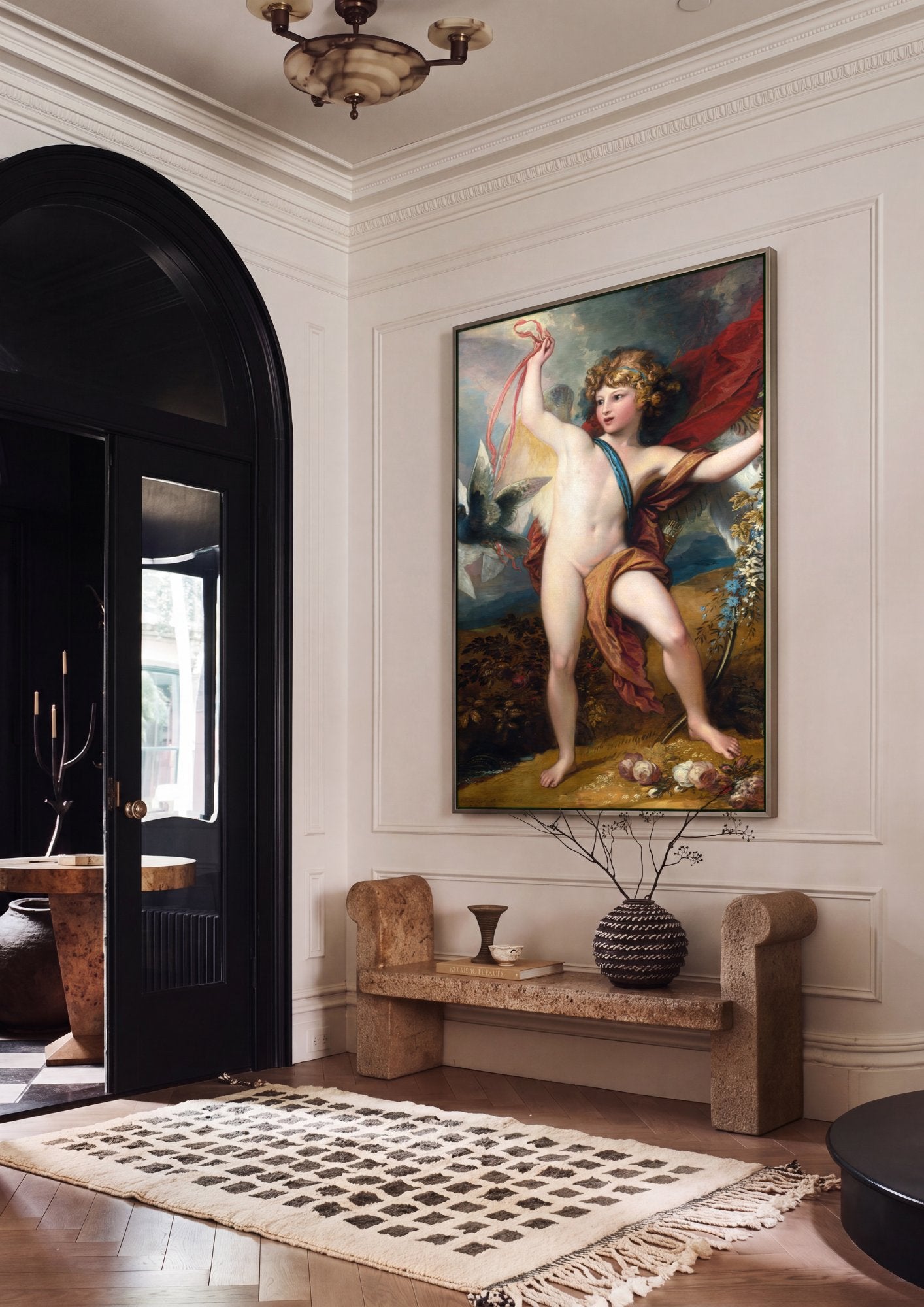 Quadro Decorativo Cúpido (Amor) - Benjamin West em ambiente decorado