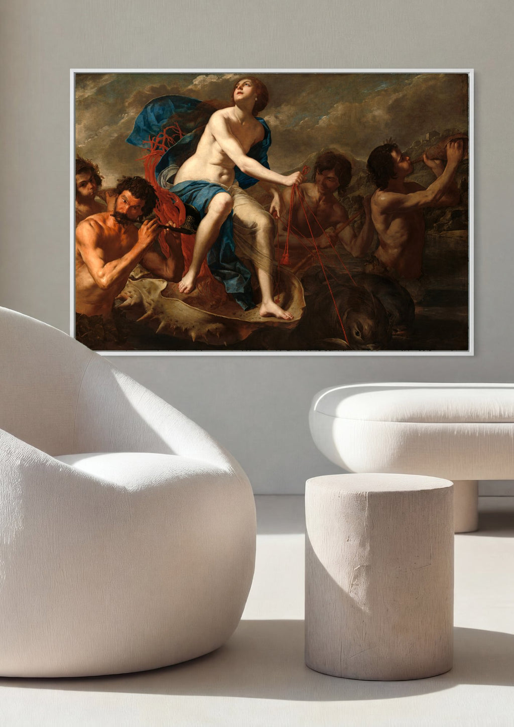 Quadro Decorativo 'Vênus e Cupido' (ou 'O Nascimento de Vênus') - Gentileschi em ambiente decorado