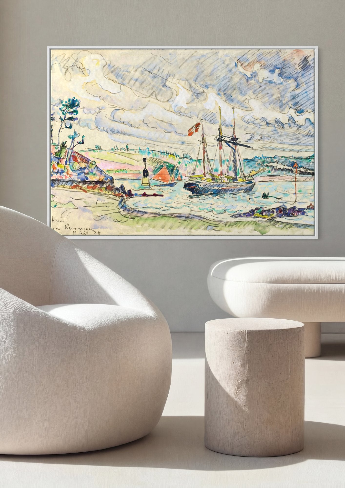 Quadro Decorativo 'Cathrin' - Paul Signac em ambiente decorado