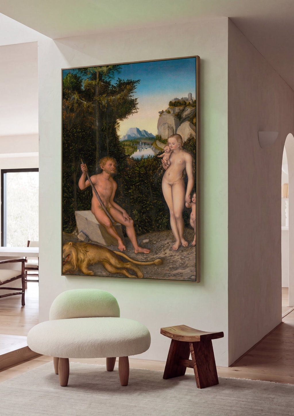 Quadro Decorativo A Idade de Ouro - Cranach, o Velho em ambiente decorado