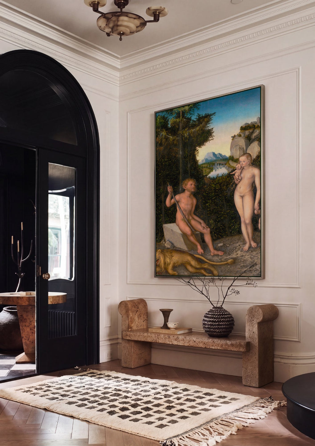 Quadro Decorativo A Idade de Ouro - Cranach, o Velho em ambiente decorado