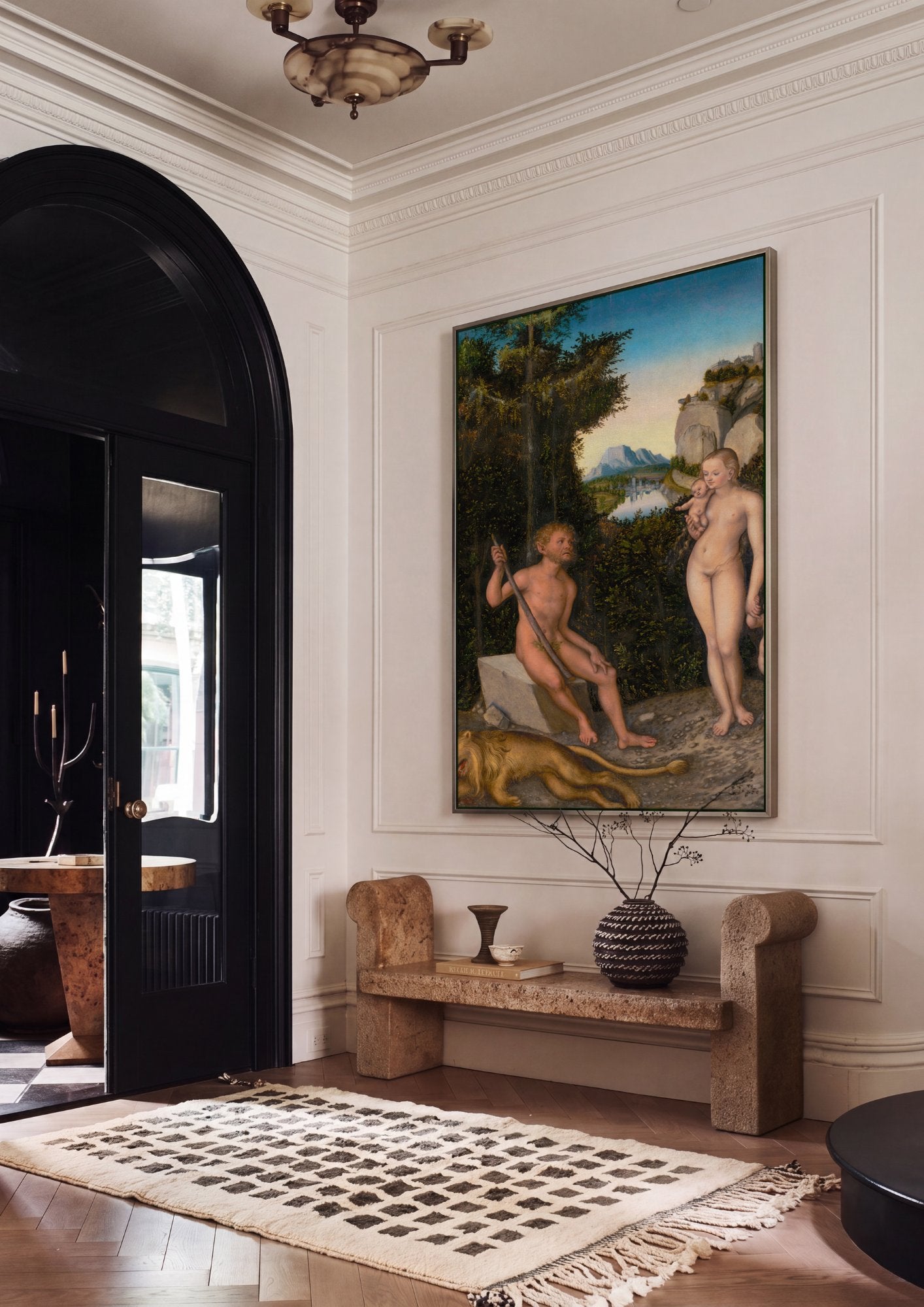 Quadro Decorativo A Idade de Ouro - Cranach, o Velho em ambiente decorado