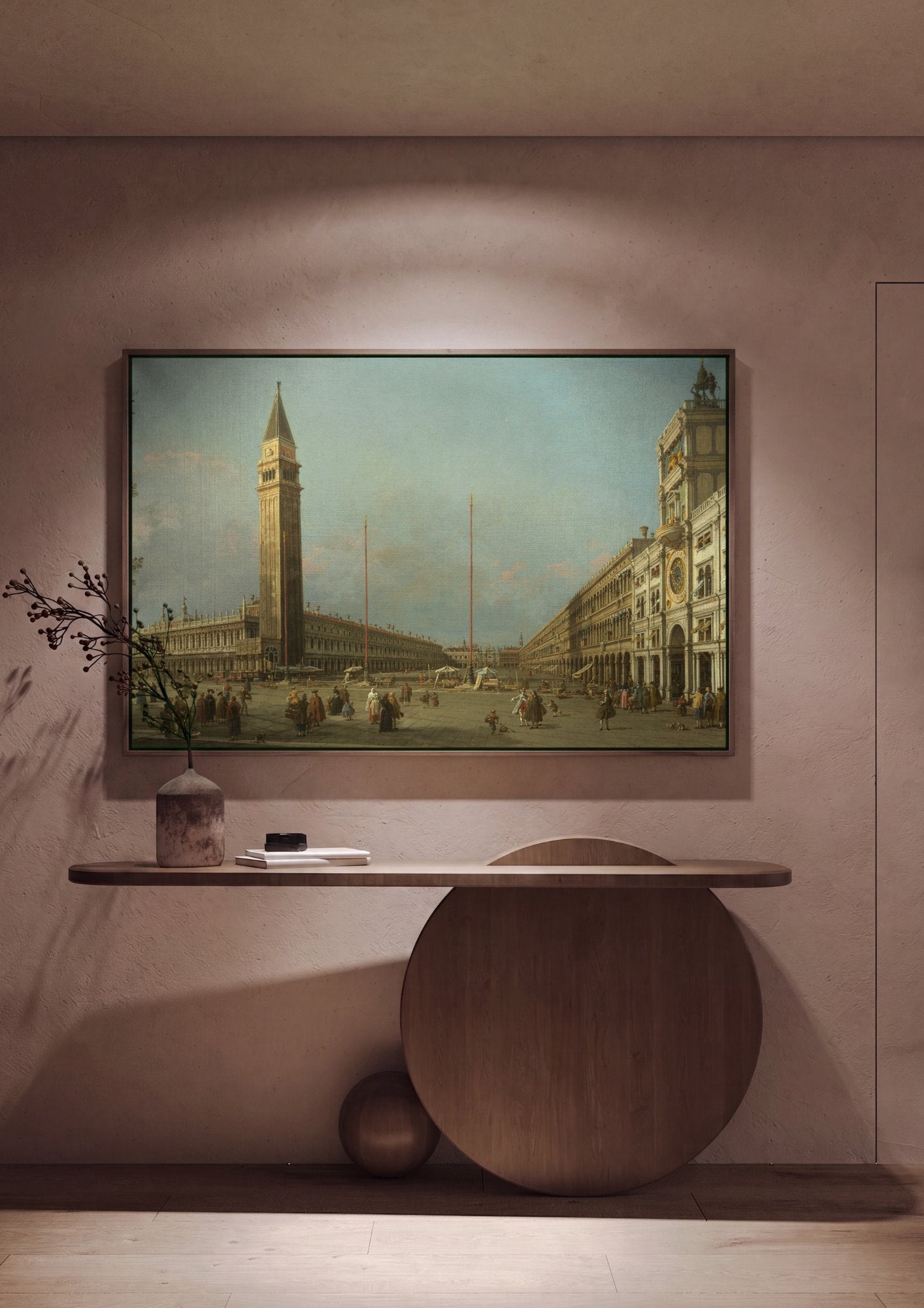 Quadro Decorativo Piazza San Marco - Canaletto em ambiente decorado
