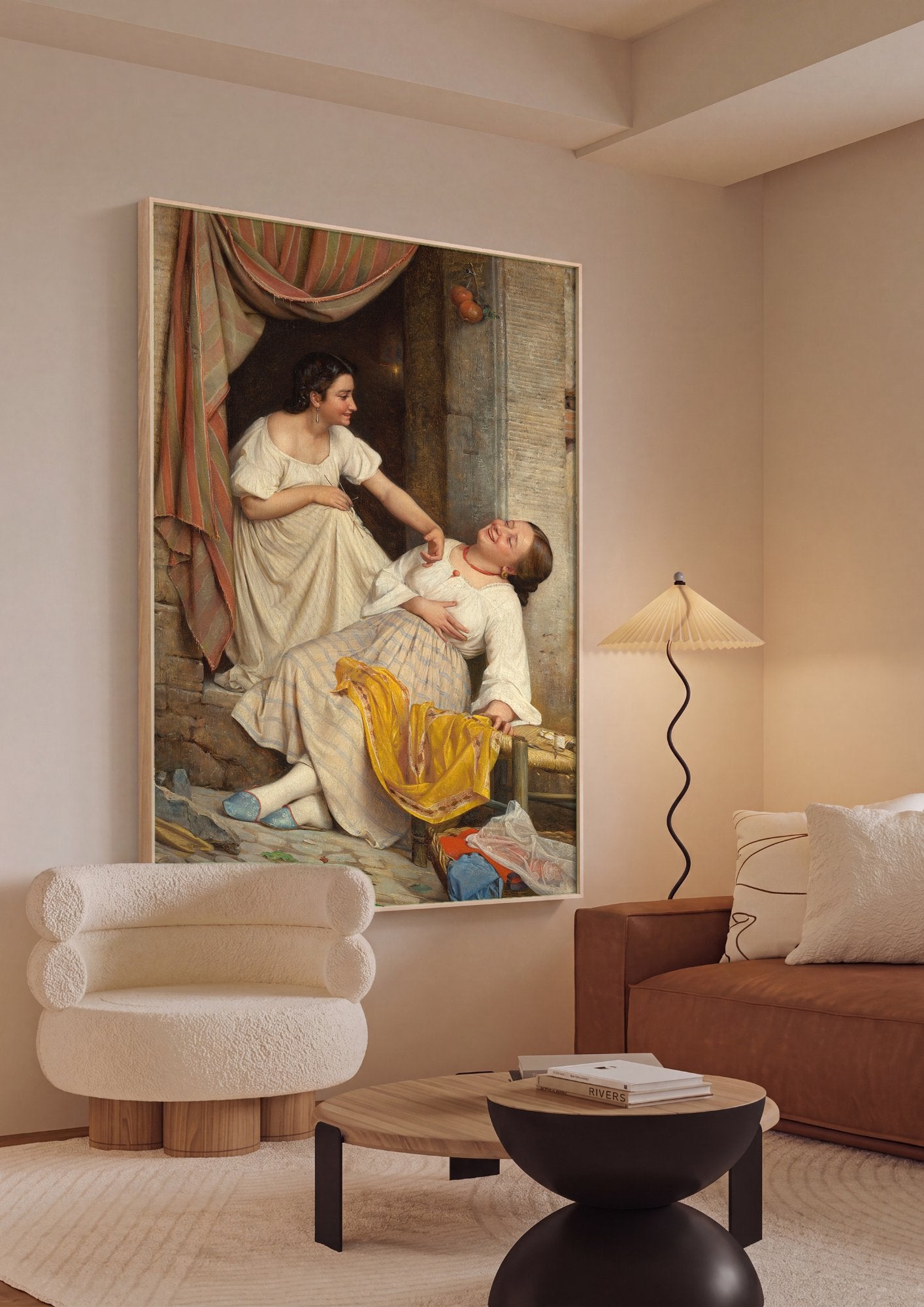 Quadro Decorativo Duas Jovens Italianas - Carl Bloch em ambiente decorado