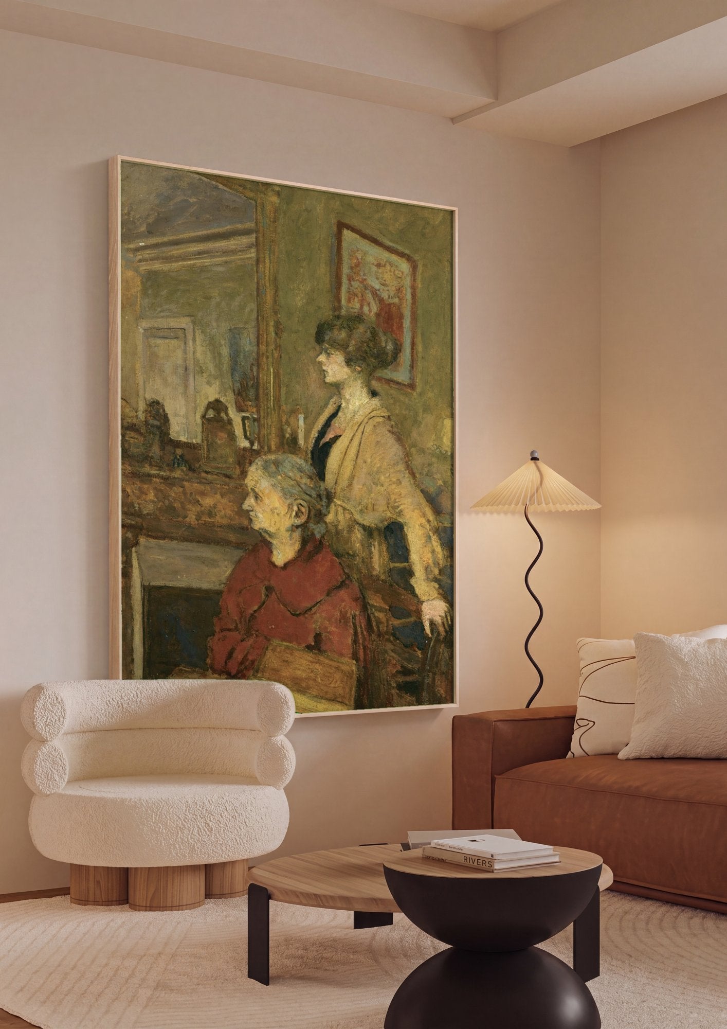 Quadro Decorativo Duas Figuras Femininas - Édouard Vuillard em ambiente decorado