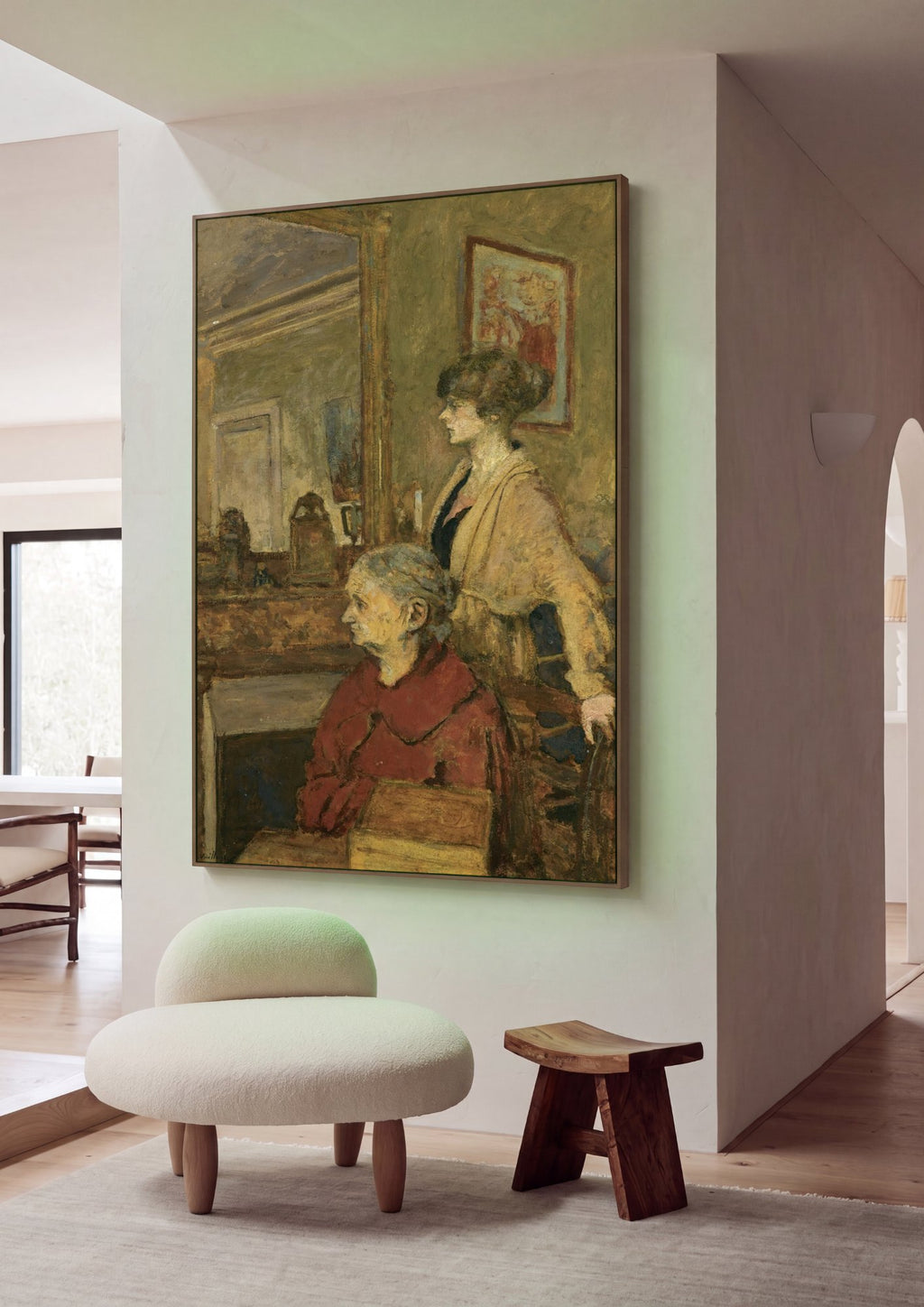 Quadro Decorativo Duas Figuras Femininas - Édouard Vuillard em ambiente decorado