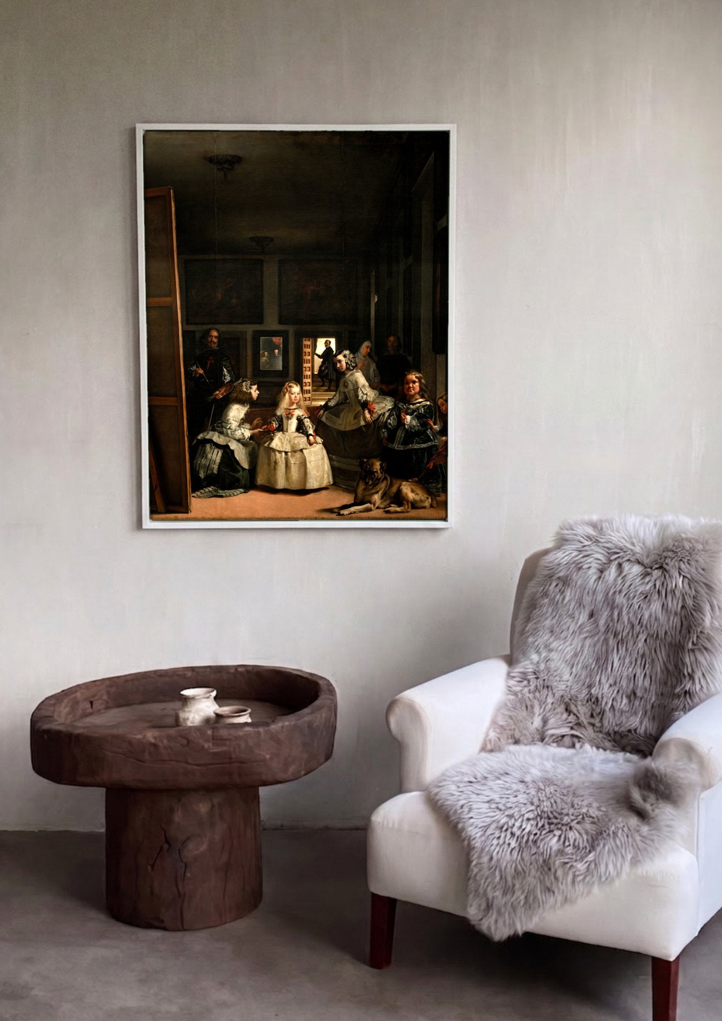 Quadro Decorativo As Meninas (Las Meninas) - Velázquez em ambiente decorado