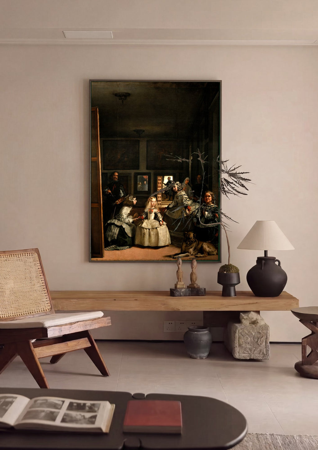 Quadro Decorativo As Meninas (Las Meninas) - Velázquez em ambiente decorado