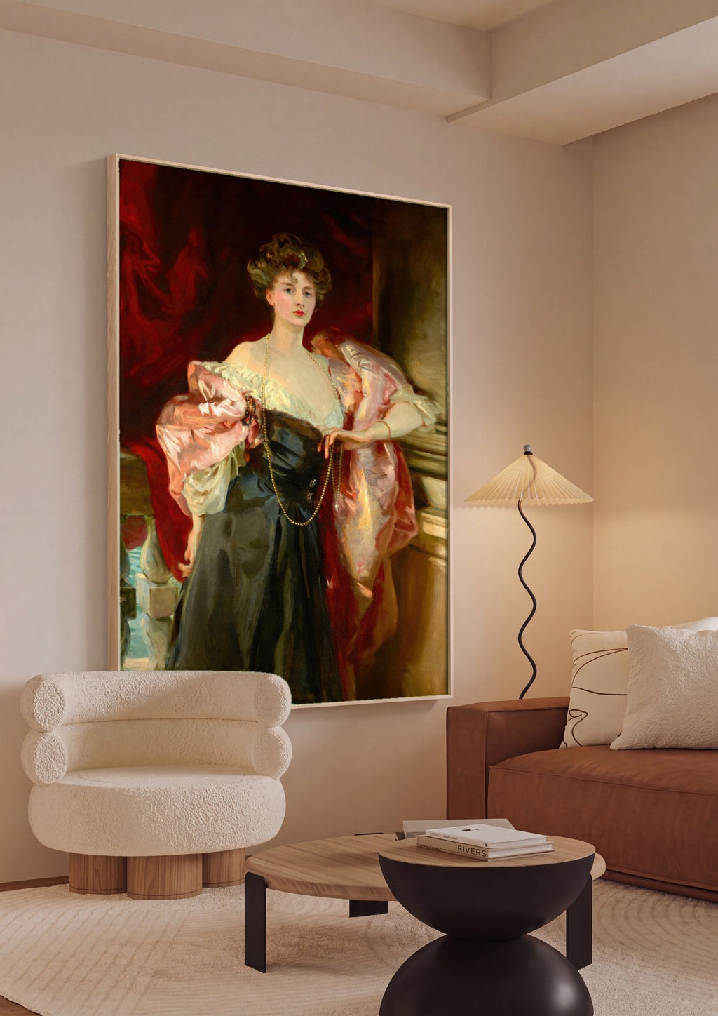 Quadro Decorativo Lady Agnew de Lochnaw - John Singer Sargent em ambiente decorado