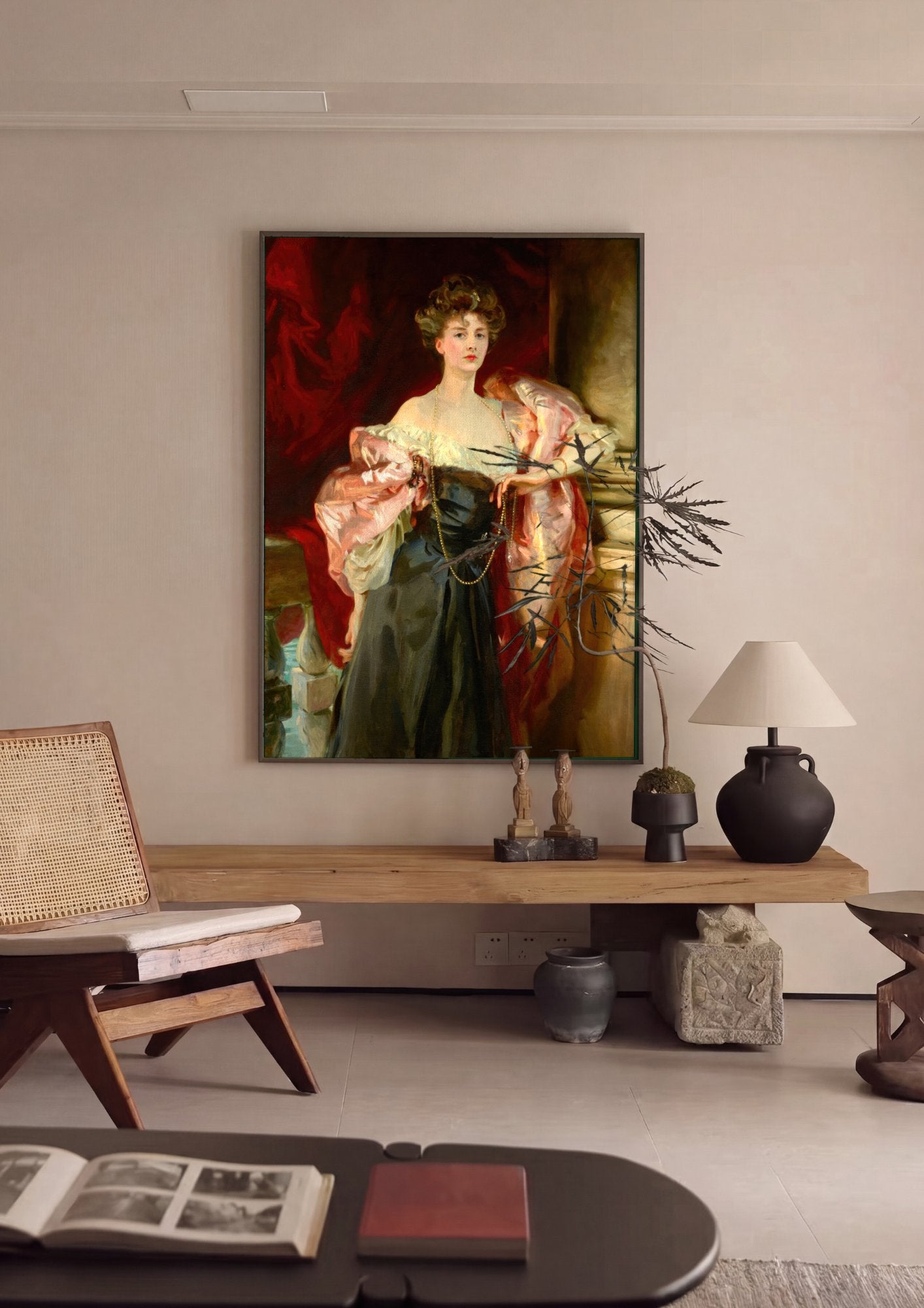 Quadro Decorativo Lady Agnew de Lochnaw - John Singer Sargent em ambiente decorado