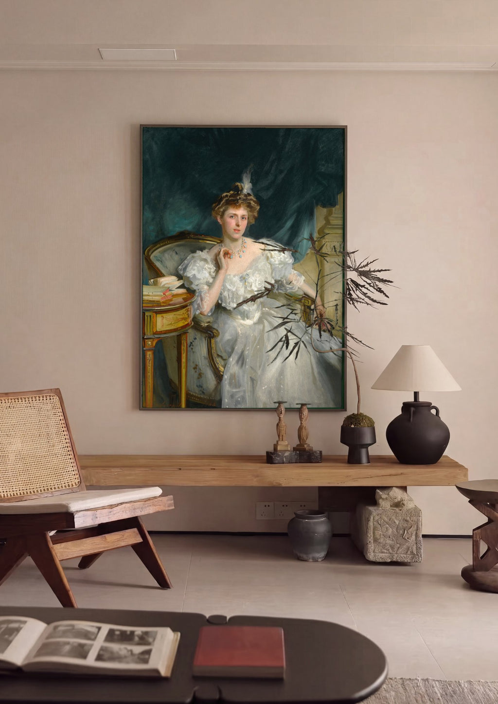 Quadro Decorativo Lady Agnew de Lochnaw - John Singer Sargent em ambiente decorado