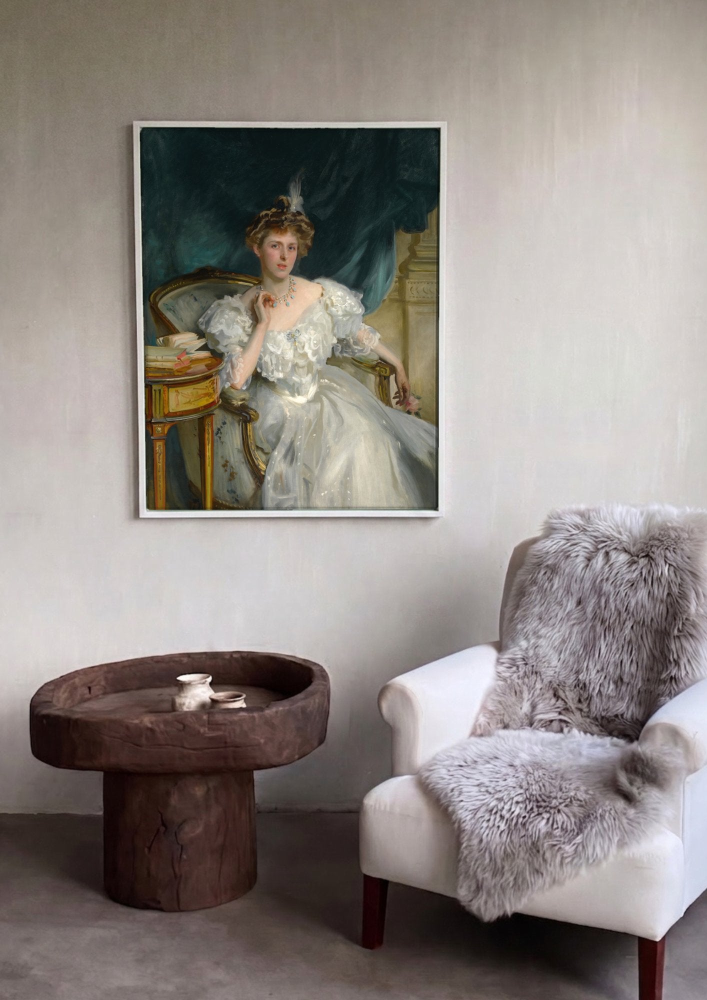 Quadro Decorativo Lady Agnew de Lochnaw - John Singer Sargent em ambiente decorado