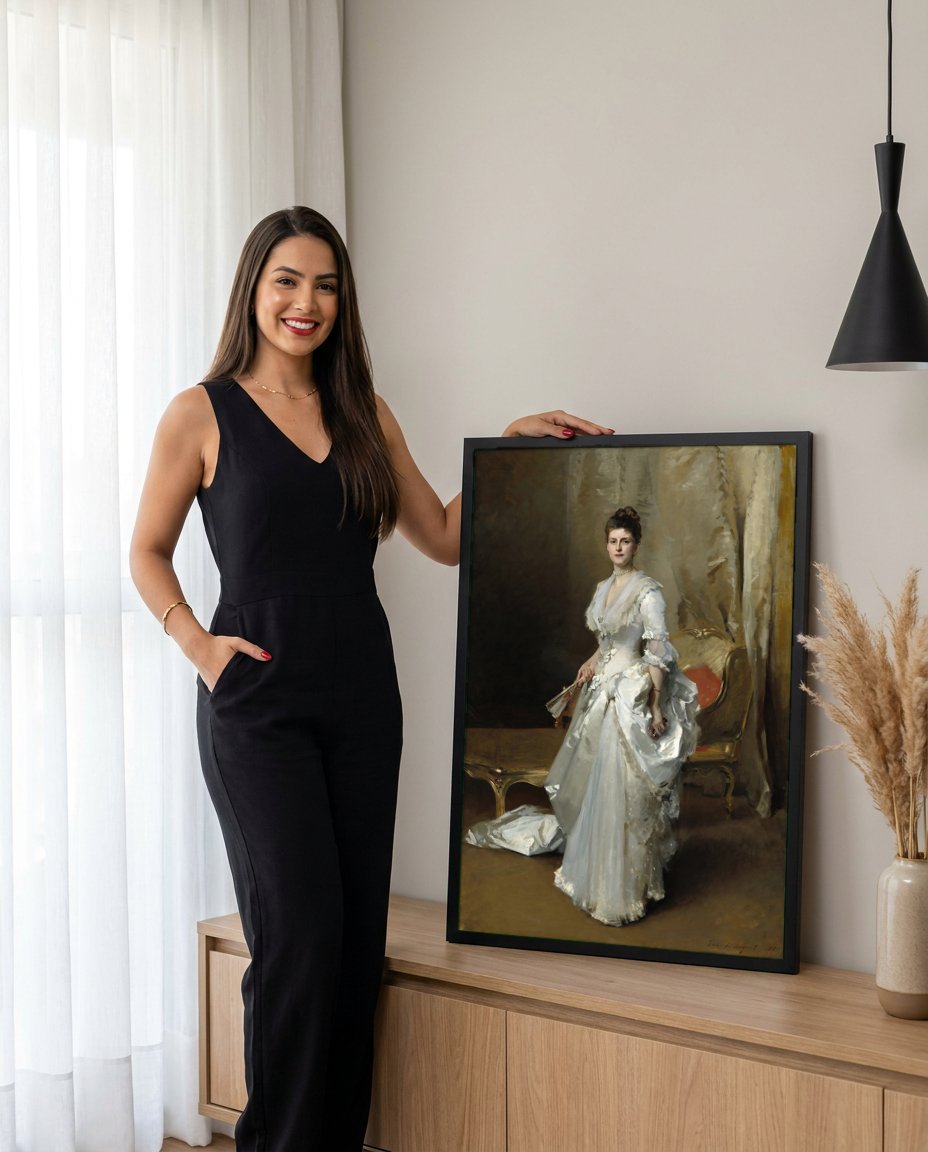 Quadro Decorativo Lady Agnew of Lochnaw - John Singer Sargent com modelo em ambiente