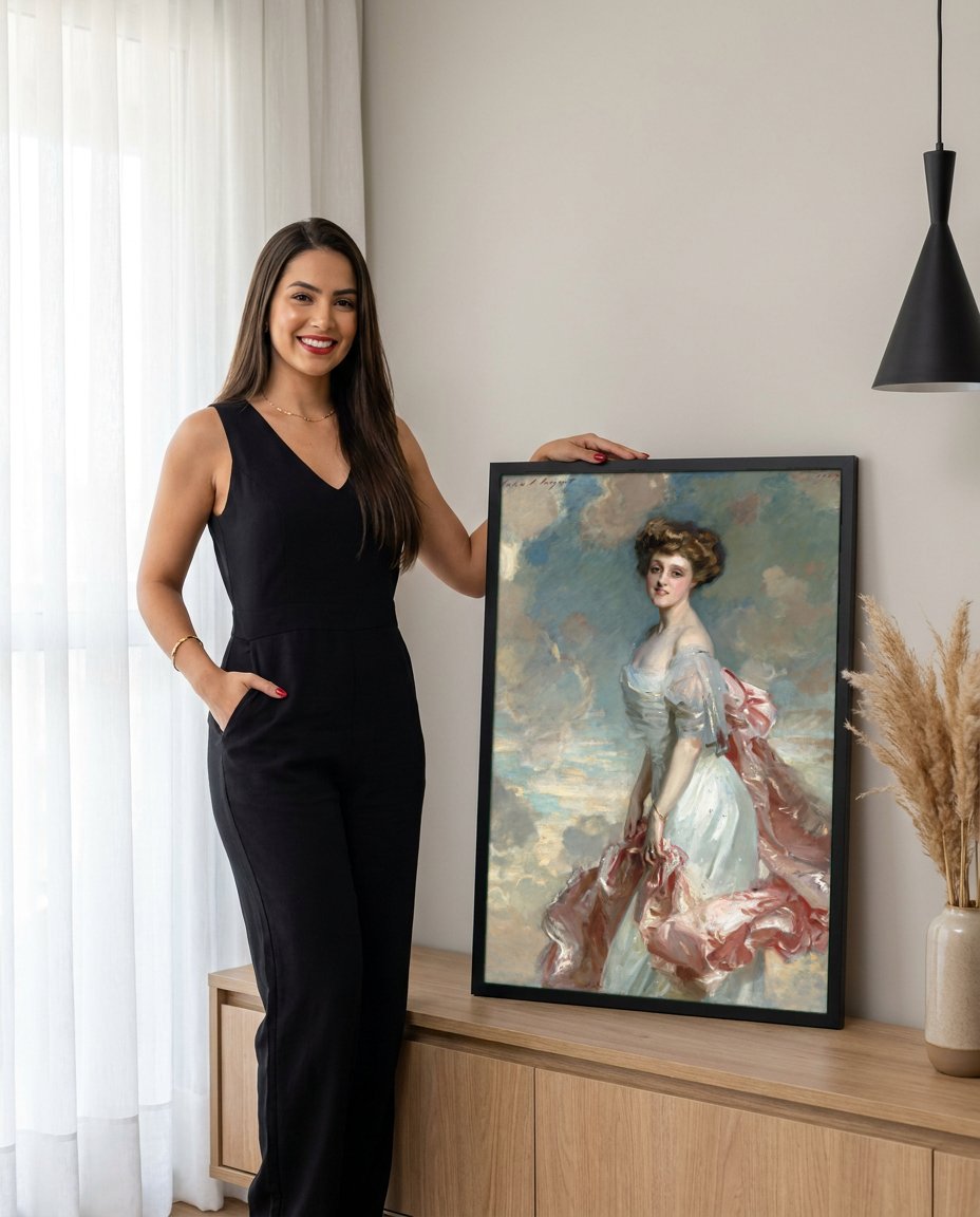 Quadro Decorativo Lady Agnew of Lochnaw - John Singer Sargent com modelo em ambiente