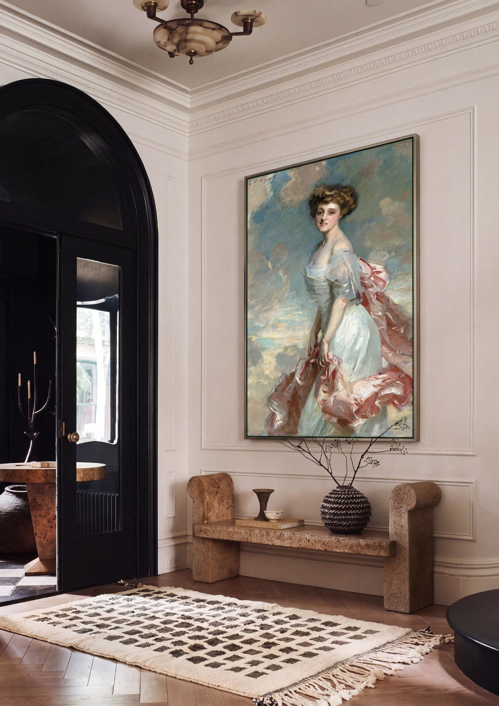 Quadro Decorativo Lady Agnew of Lochnaw - John Singer Sargent em ambiente decorado