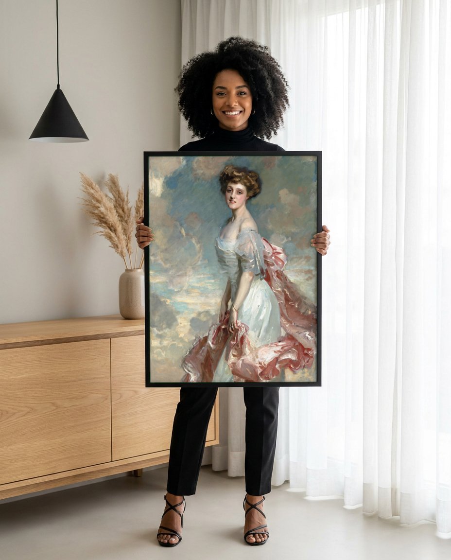 Quadro Decorativo Lady Agnew of Lochnaw - John Singer Sargent com modelo em ambiente