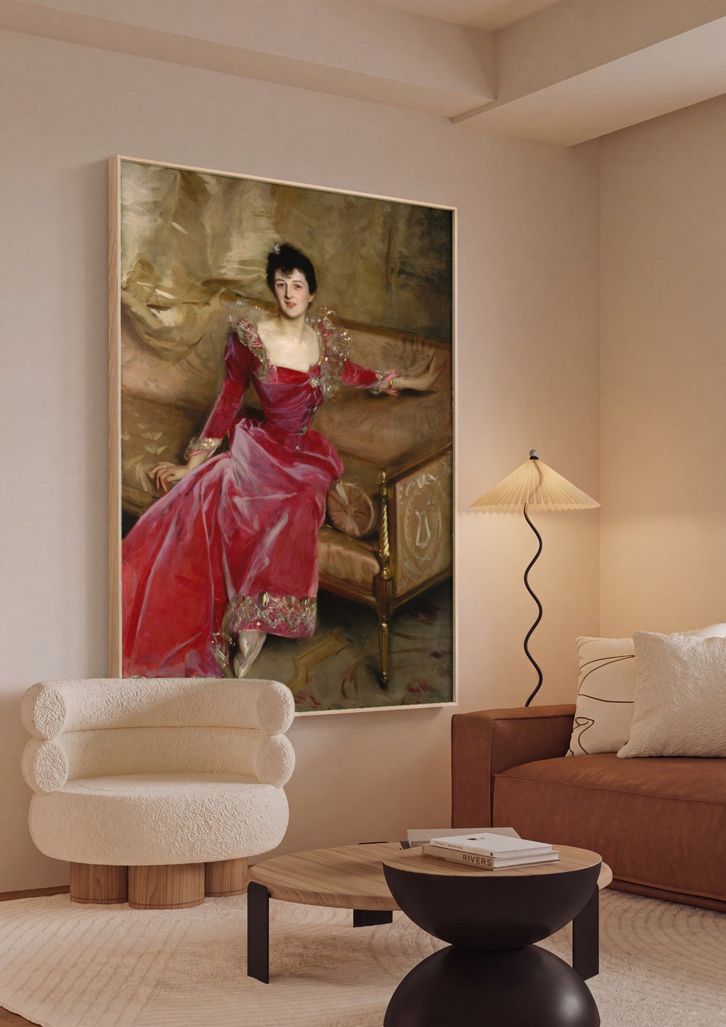 Quadro Decorativo Lady Agnew of Lochnaw - John Singer Sargent em ambiente decorado